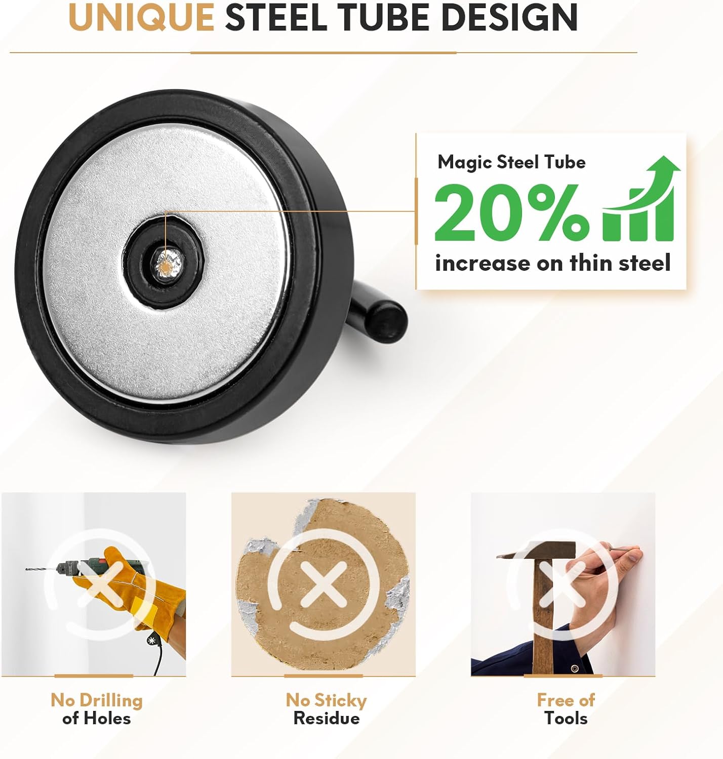 Neosmuk Magnetic Hooks, Cruise Ship Essentials, 120lb+ Heavy Duty Magnetic Hooks for Cruise Cabins, Refrigerator, Grill, Hanging, and Travel | Extra Strong Must-Haves Magnet Hook,Black, Pack of 10