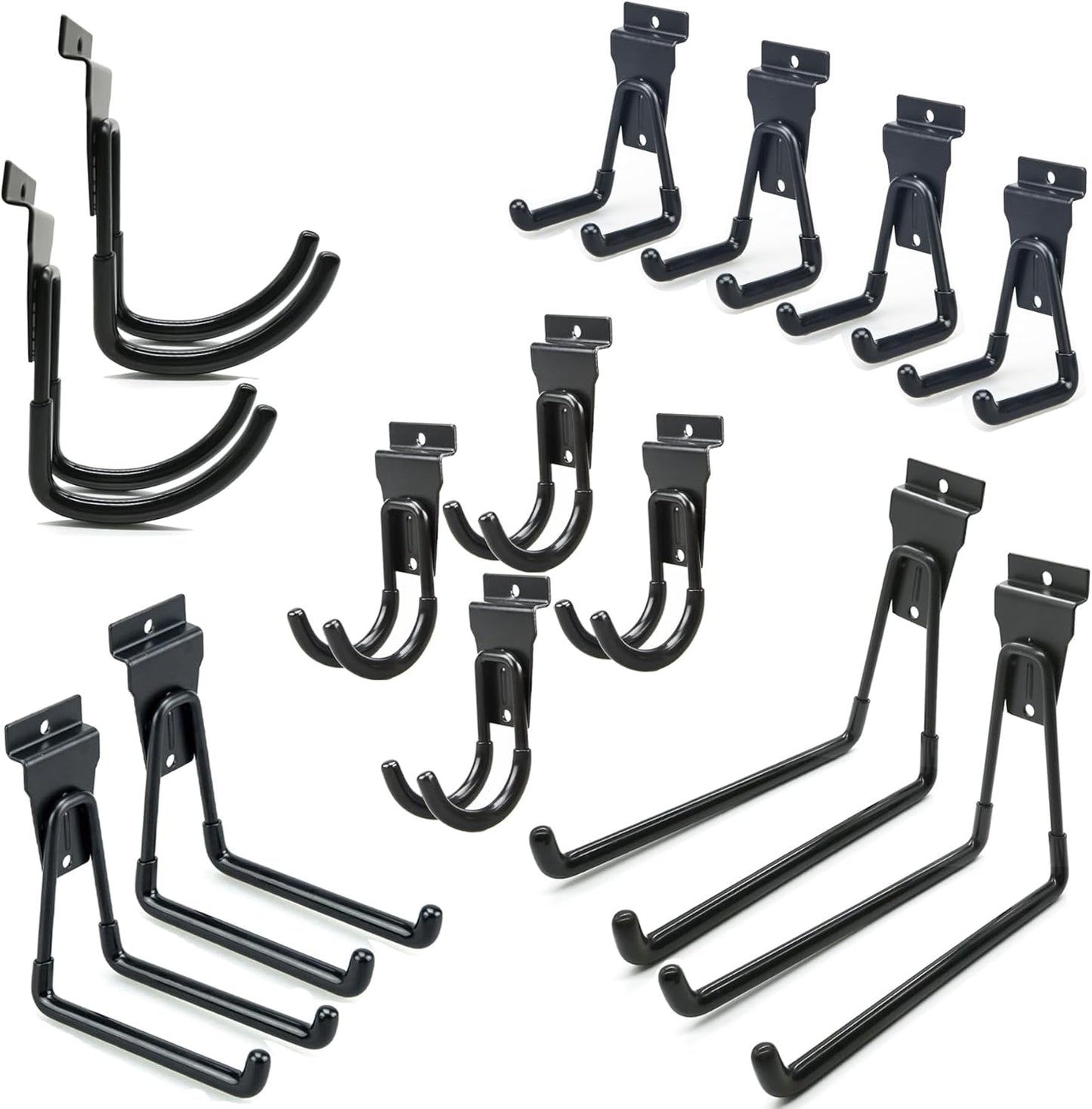 Slatwall Hooks, Garage Slatwall Accessories, Multi Size Slat Wall Accessory, 14 Pack Utility Hooks for Slatwall