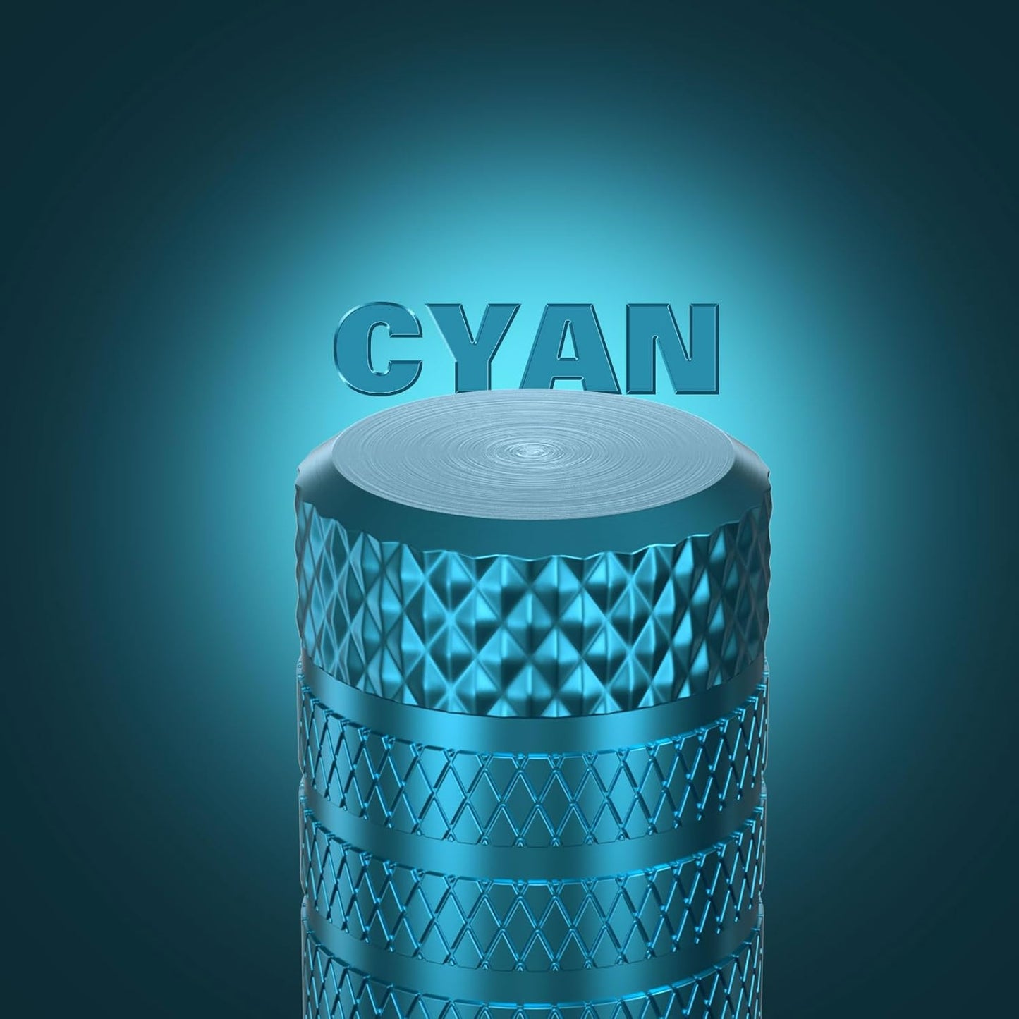 CKAuto Tire Valve Stem Caps, Cyan, 4 pcs/Pack, Anodized Aluminum Tire Valve Cap Set, Corrosion Resistant, Universal Stem Covers for Cars Trucks Motorcycles SUVs and Bikes