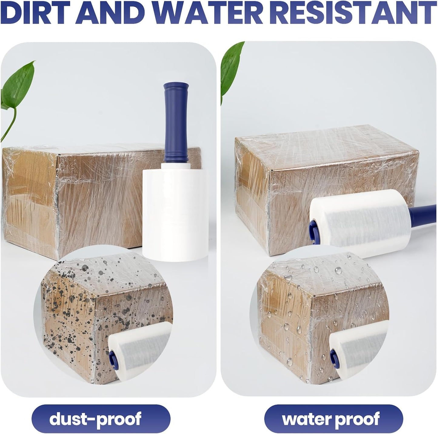 ADHES Mini Hand Stretch Wrap Film, 5 Inch x 1000 Feet, 4-Pack 80 Gauge Industrial Strength Stretch Film, Shrink Wrap Roll for Packing, Pallet Wrap, Furniture Wrapping Moving & Protection