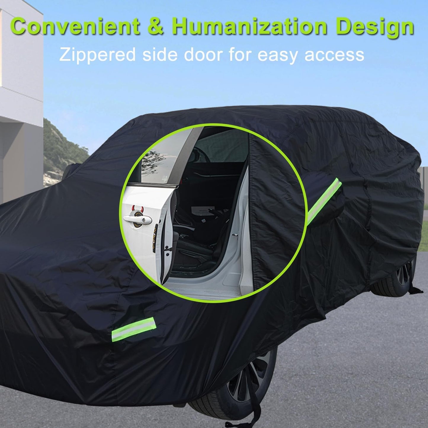 SUV Car Cover Custom Fit for Benz GLC, Waterproof All Weather Full Exterior Cover Rain Snow UV Protection Cover with Door Zipper