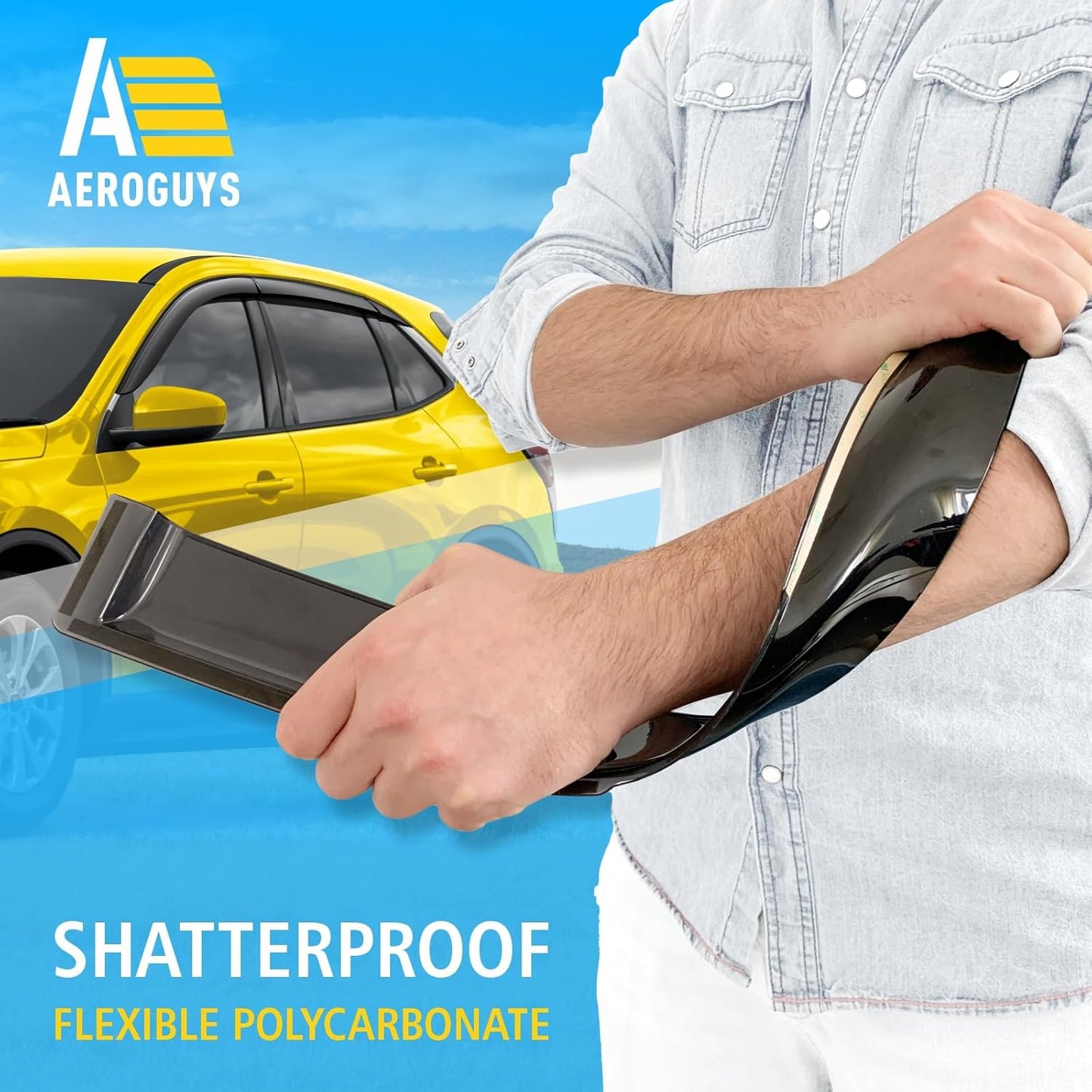 Extra Durable Window Deflectors Tape-On Window Visors Rain Guards Fit for Ford Escape 2020-2025, Sun Visors, Wind Vent for Shades, Exterior Car Accessories - 6pcs. AG0166