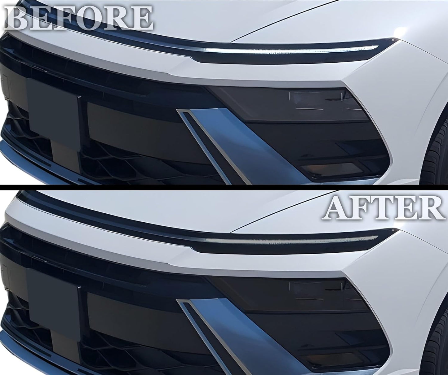 BOGAR TECH DESIGNS Precut for Hyundai Sonata 2024-2025 Full Headlight Taillight Tint Kit, Light Smoke