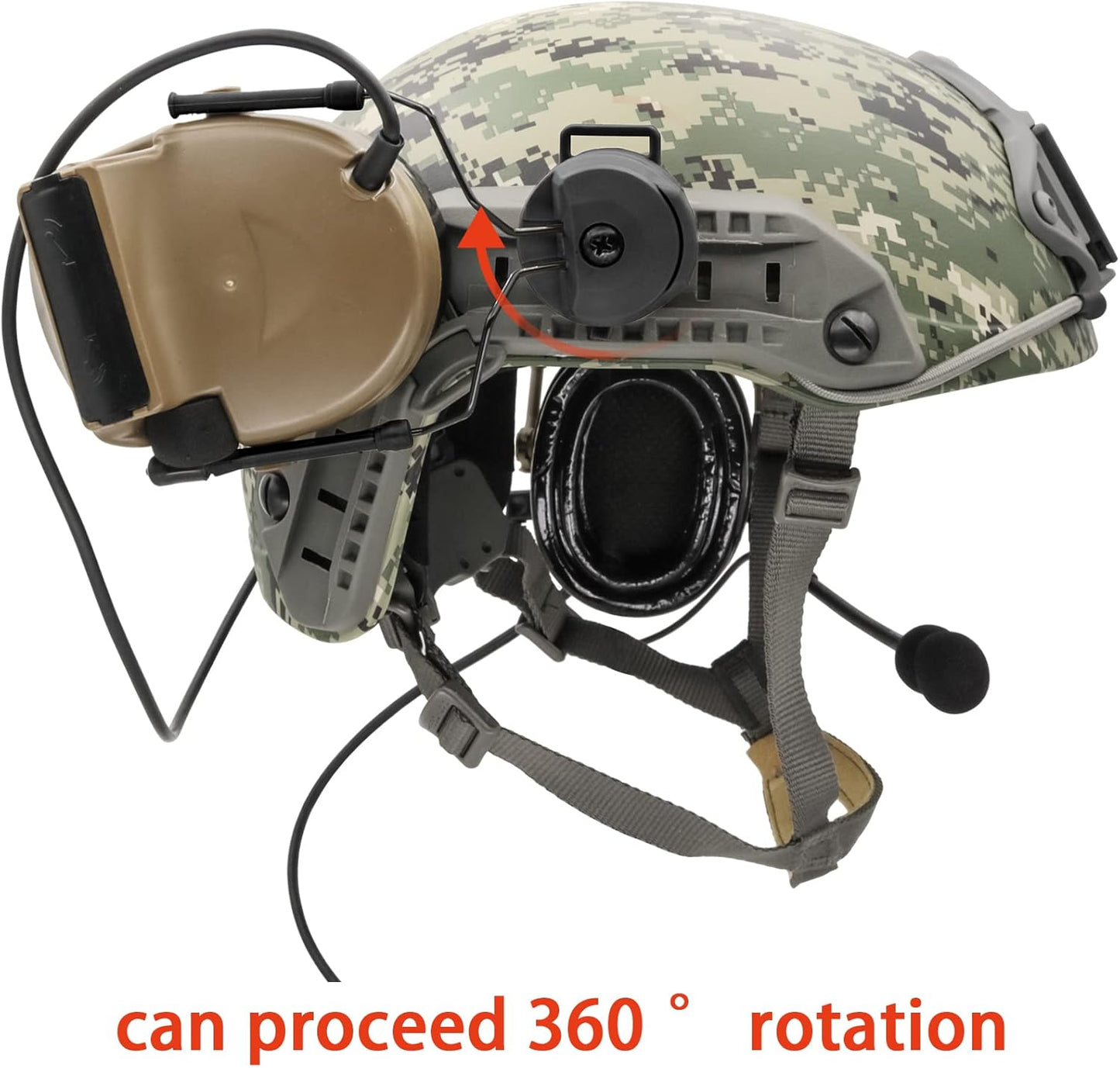 COMTA 2 Helmet-Type Tactical Headset with U94 PTT 2pin，Noise Canceling Headphones，for Airsoft Hunting Shooting