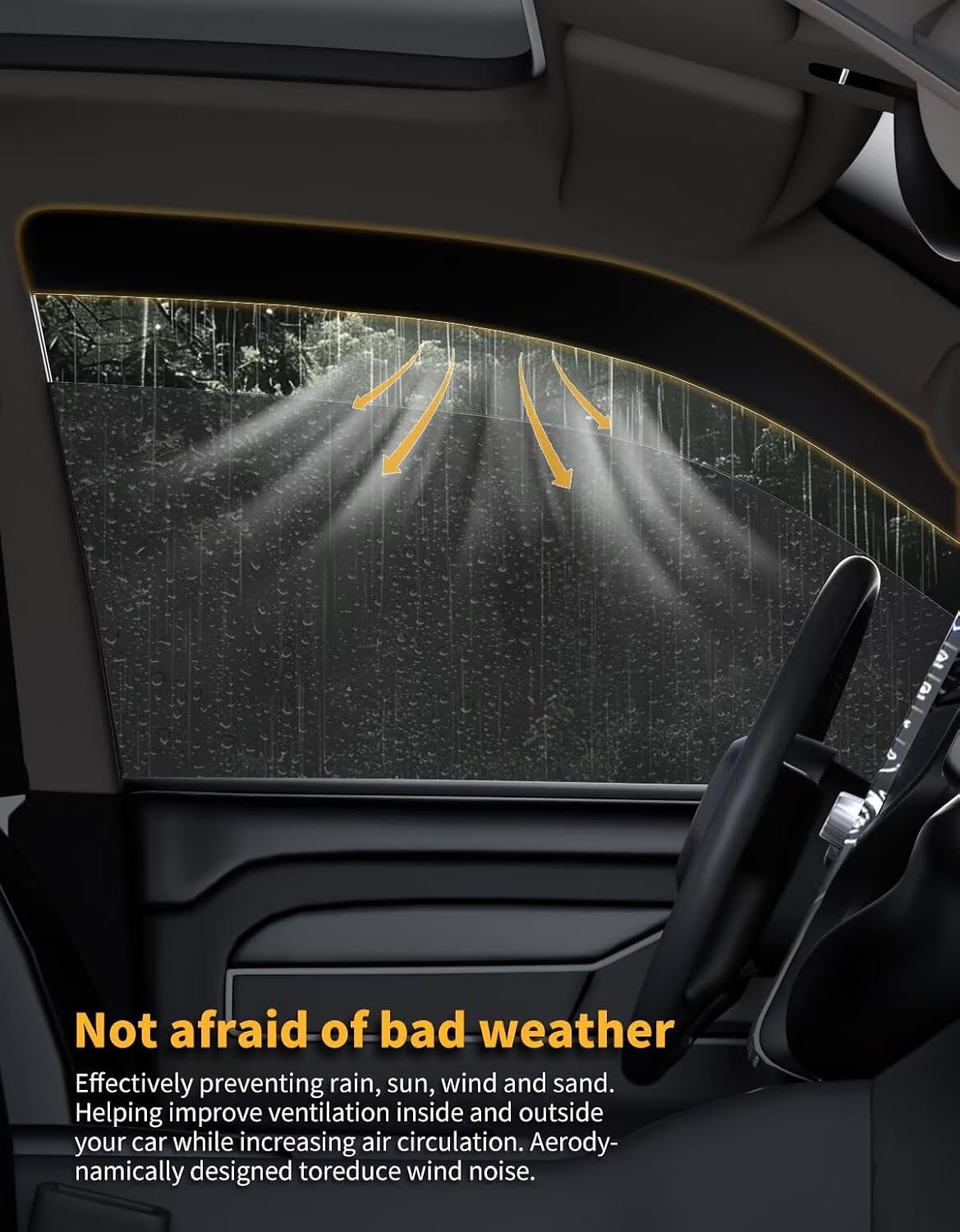 in-Channel Window Rain Guards Fit for Toyota Camry 2018 2019 2020 2021 2022 2023 2024 Extra Durable Window Visors Window Deflectors Vent Visors Vent Shades Car Accessories-4 pcs 2-Q14