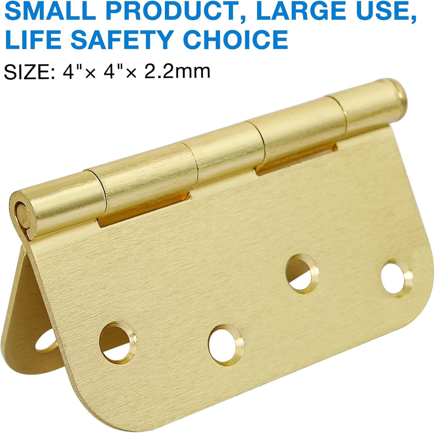 12 Pack 4"x 4 Inch Door Hinges Brass Hardware Gold Exterior Door Hinge 8 Holes 5/8" Heavy Duty Iron Animal Shed Coop Storage Gate Basement Bedroom Office Hotel Door Hinges For Doors Bisagra de puerta