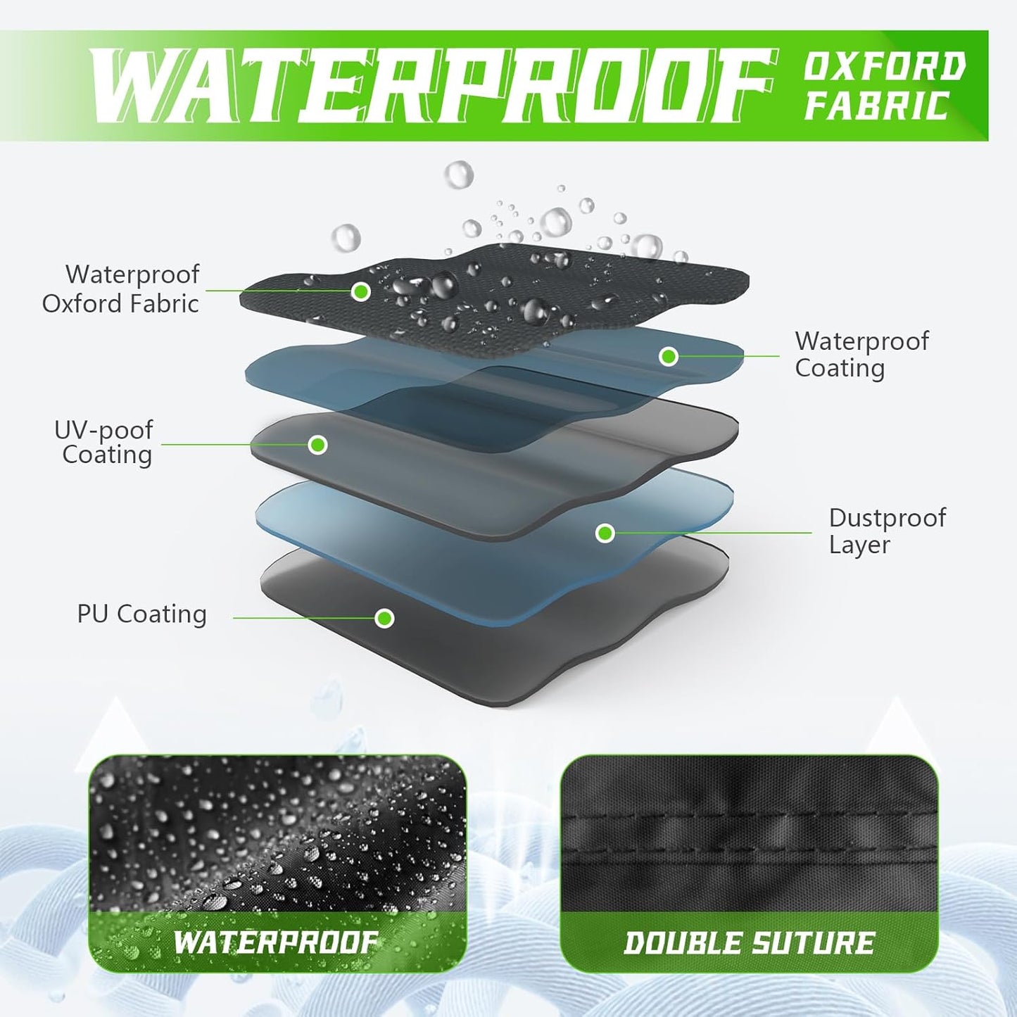 COVERVIN Motorcycle Cover, All Weather Outdoor Waterproof Night Protection with Reflective Strips, Locking Holes and Storage Bag for 104 Inch Suzuki, Kawasaki, Honda, Harley-Davidson(Red XXL)