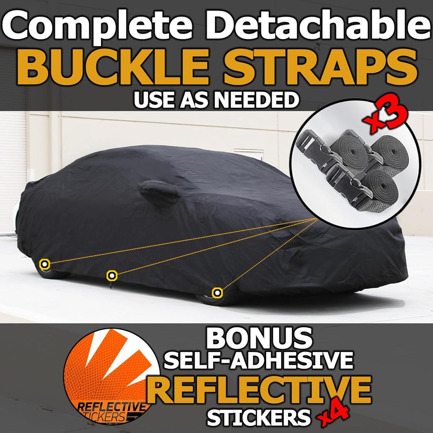 All Weather Waterproof car Cover Good for rain Snow uv Protection dust WRX STi Spoiler Civic Type-R V60 A4 ALLROAD Model Y Black