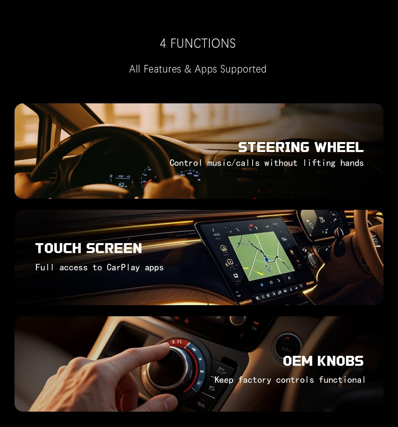 Wireless CarPlay Adapter for iPhone with LED Display 2025 Upgrade, Convert Wired to Apple Wireless CarPlay Adapter, Stable Control & No Delay CarPlay for iOS 10+ & Cars from 2015+, Space Silver