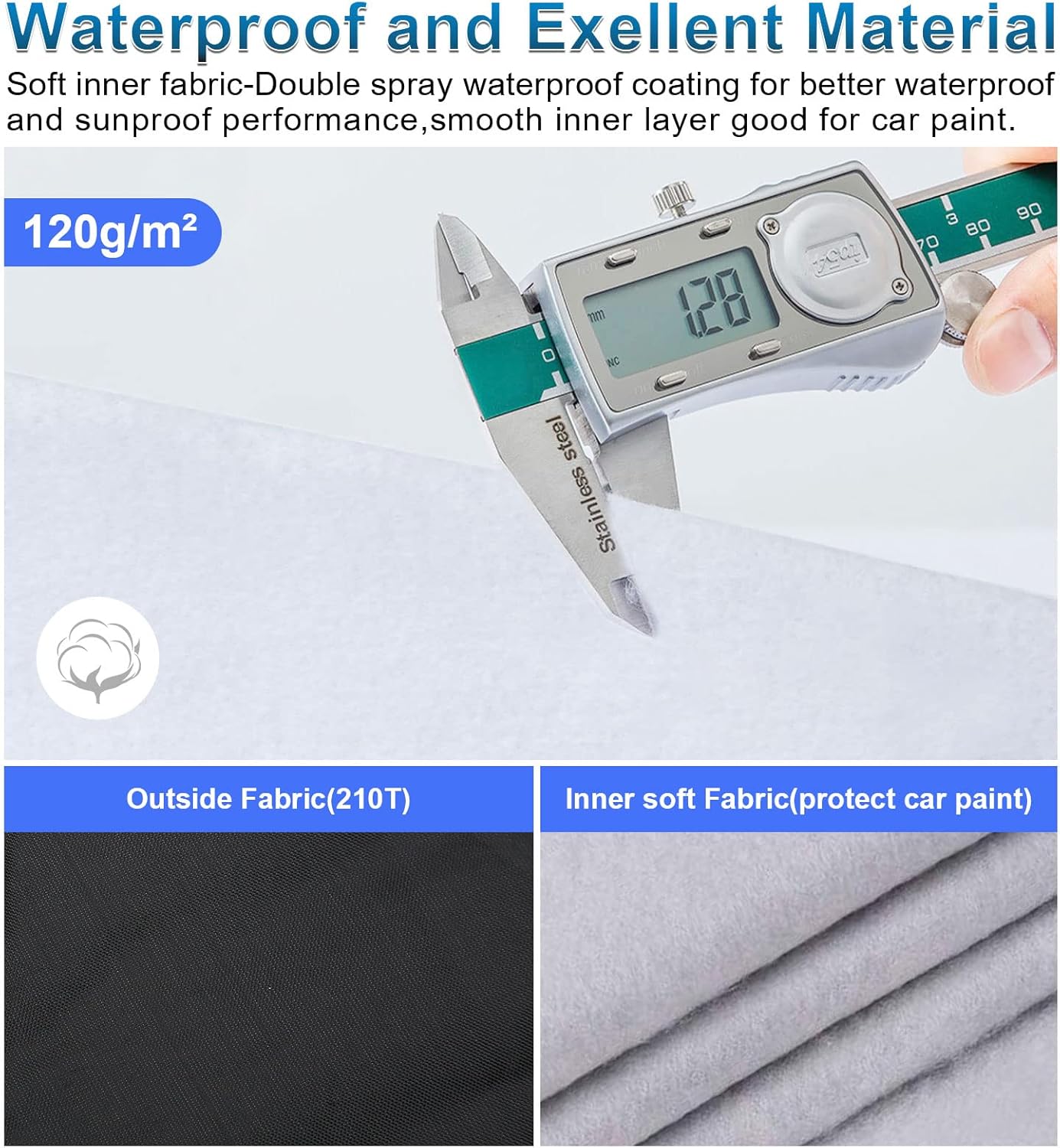 Universal Sedan Car Cover Fit for Toyota Corolla, Honda Civic, Nissan Sentra, Ford Focus, Chevy Cruze,Waterproof All Weather Anti-UV Windproof Snow Protection - Up to 193''(L)