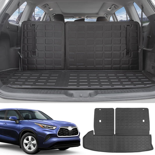 powoq Cargo Mat Compatible with 2014-2019 Toyota Highlander Trunk Mat Backrest Trunk Liner TPE Cargo Liner Replacement for 2014-2019 Toyota Highlander Accessories
