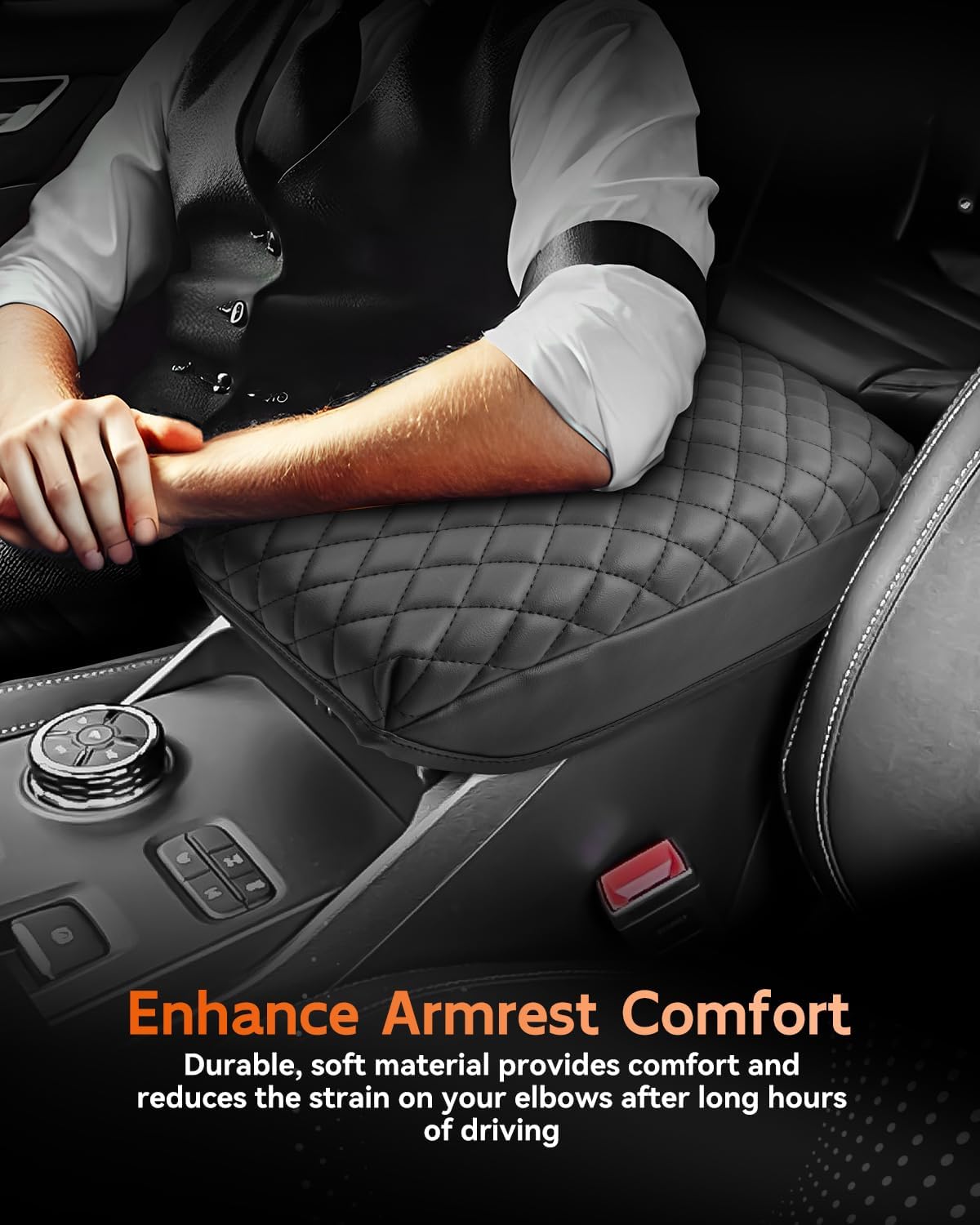 CDEFG for Ford Ranger 2024-2025 Center Console Cover Armrest Box Cover for Ranger (XL, XLT, Lariat, Raptor) 2024 2025 Accessories Console Arm Rest Protector