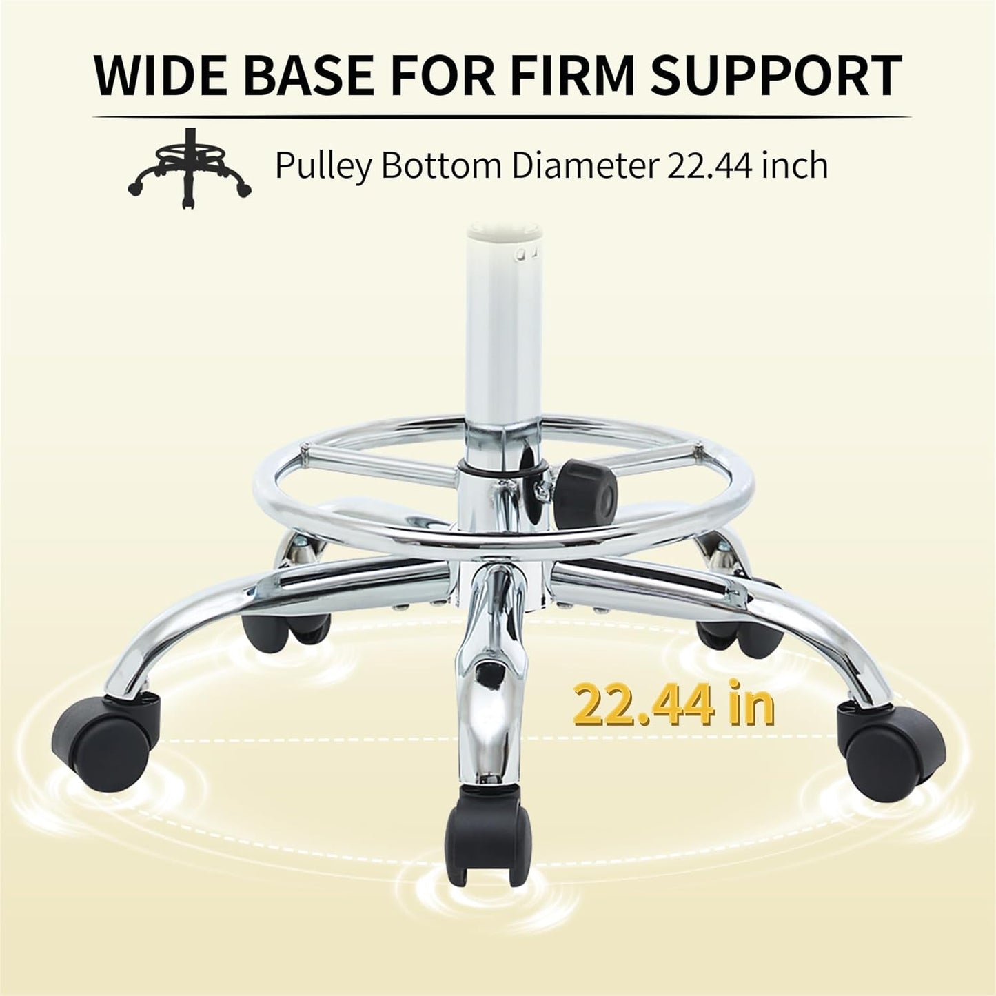 Height Adjustable Stool 19.5’’-26.6’’, Rolling Chair with Back and Footrest, Green Esthetician Stool Ergonomic (Green)