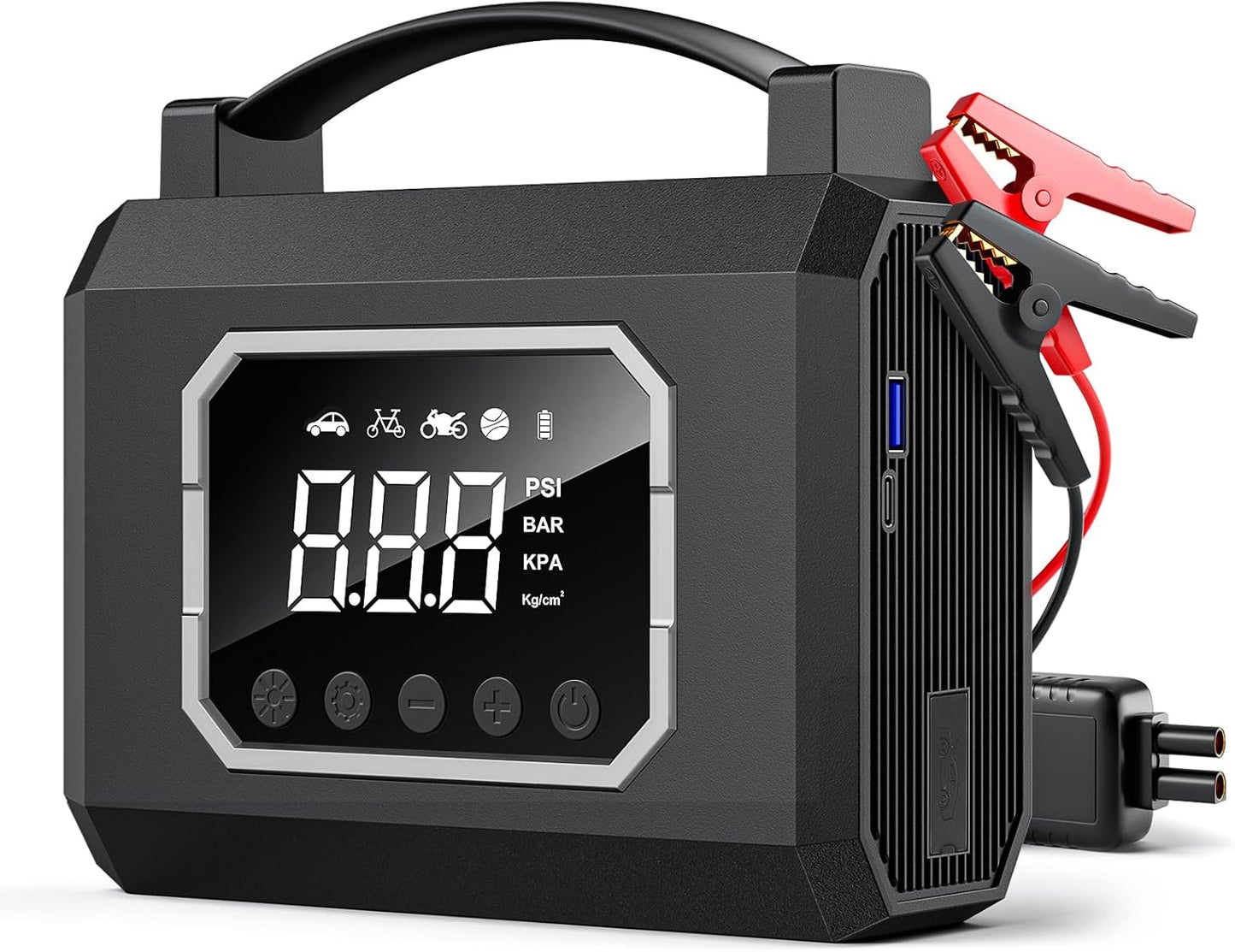 Jump Starter 3000A, Car Battery Jumper Starter Portable (All Gas 10L Diesel Engine) with 65W Quick Charger, 12V Portable Jump Box with 4 Modes Flashlight and Jumper Cable (Black)