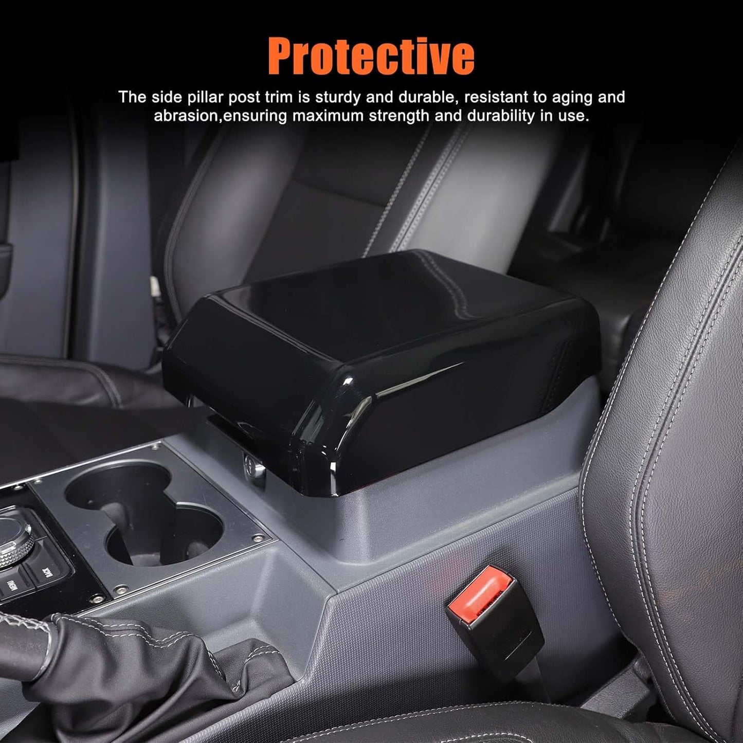 Armrest Box Cover Center Console Pad Compatible with INEOS Grenadier 2020-2025, Auto Armrest Cover, Fashionable and Beautiful, Waterproof Car Center Console Armrest Cover (Glossy Black)