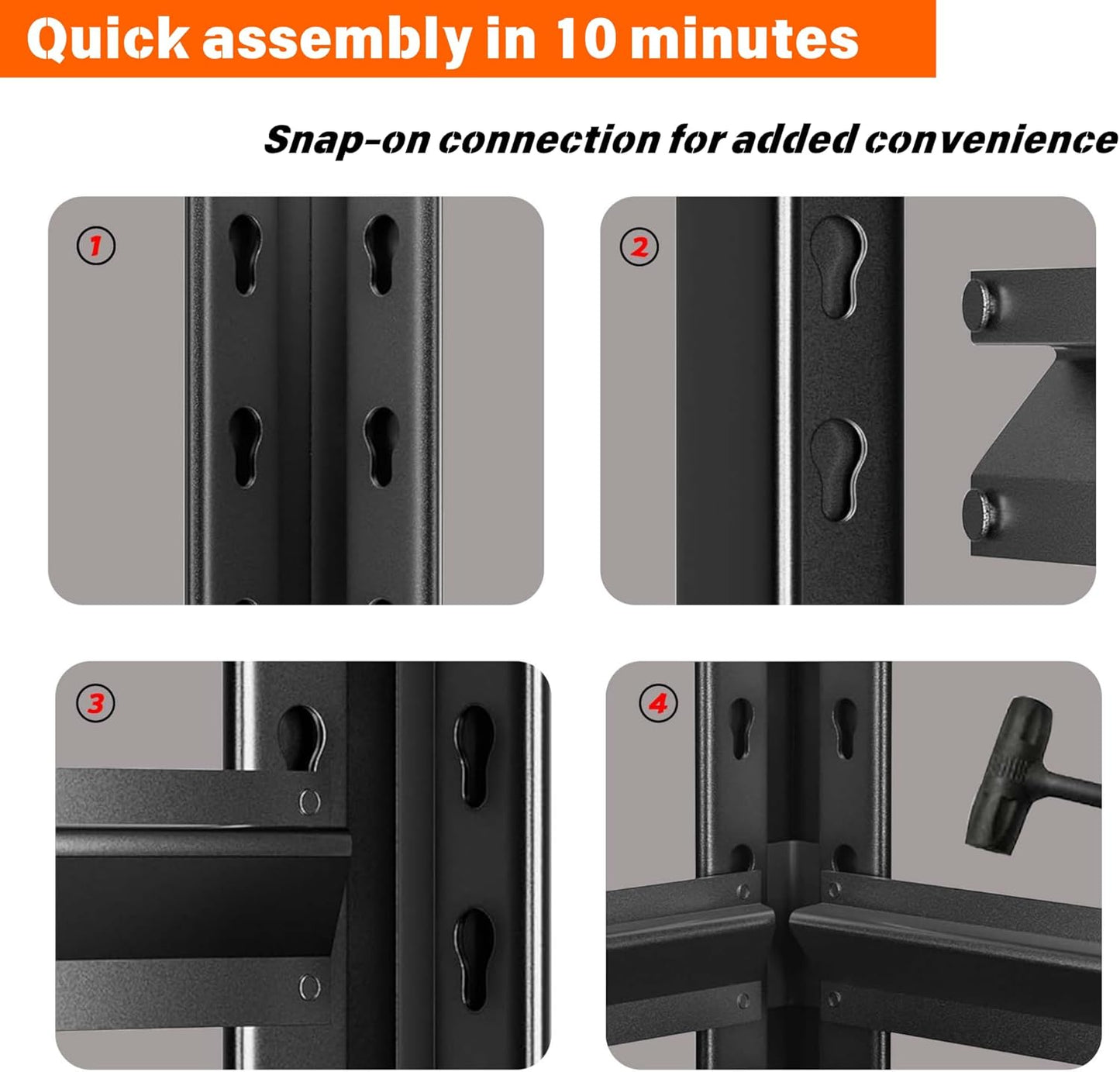 Metal Garage Shelving Unit, Heavy Duty 6-Tier Adjustable Storage Rack, Steel Shelving, 3500 lbs Capacity, Industrial Shelves for Heavy Tools and Equipment (6-Tier 82" H x 40" W x 18" D)