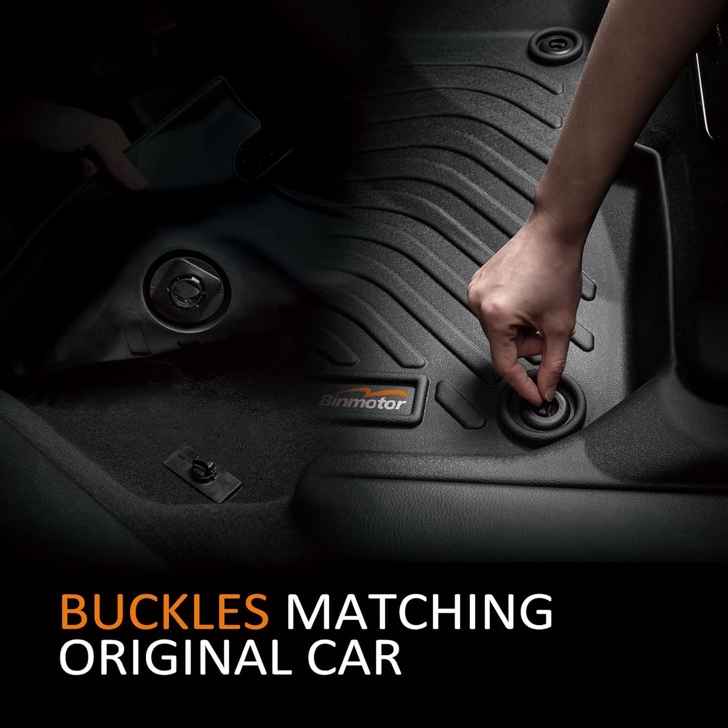 Binmotor-All Weather Car Floor Mats and Cargo Liner Set for 2021 2022 2023 2024 2025 Infiniti QX50,2 Rows with Cargo Mat Set for QX50,TPE Rubber Liners for QX50 Accessories Mats Trunk Mat-Black