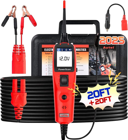Autel PowerScan Automotive Circuit Tester, Power Circuit Probe Tool, 12-24V Electrical Short Open Breaker Circuit Finder, AC/DC Current Resistance, Duty Cycle, & 20FT Extension Cord, for 99% Cars