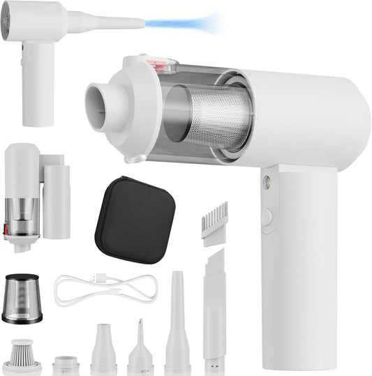 90° Foldable Mini Vacuum Cleaner, 4 in 1 Handheld Car Vacuum Portable Cordless 16000Pa Brushless Motor, Rechargeable Air Duster for Car, Home, Office, Pet