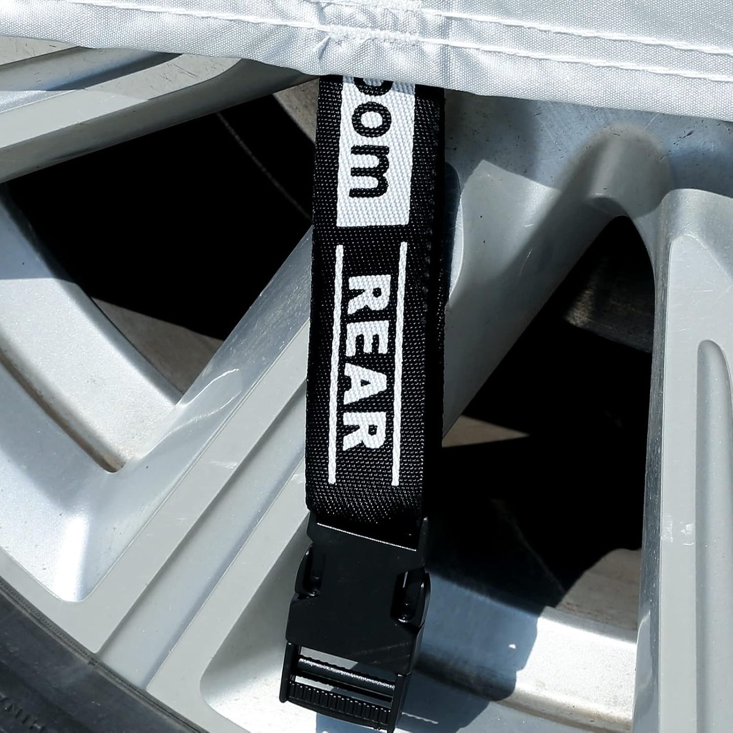 Tecoom Light Shell Waterproof UV-Proof Windproof Car Cover Classic Zipper Design for All Weather Indoor Outdoor Fit 206-215 Inches Full-Size SUV