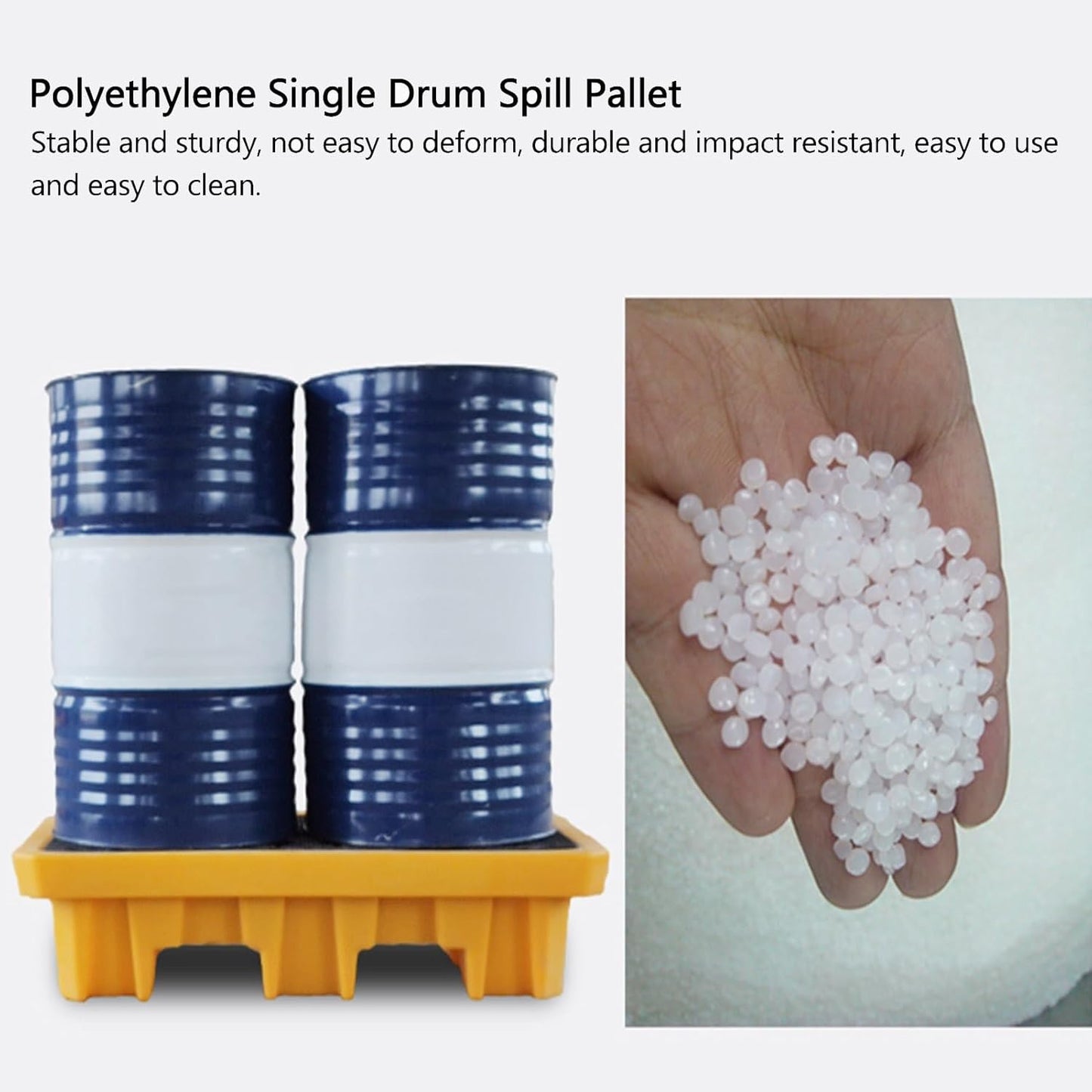 2 Drum Containment Spill Pallet, Polyethylene Low Profile Paint Bucket Tray, Industrial Garage Storage Detachable Shipping Leakproof Platform (Color : Yellow-5 Pack, Size : 20.9"x16.1"x4.7"