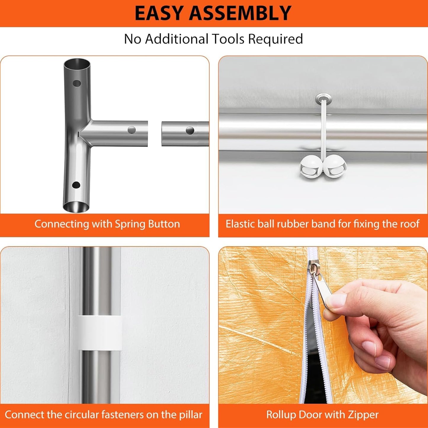 13x25 FT Heavy Duty Carport, Oversized Portable Garage with 4 Doors & 4 Windows, Reinforced Frame, All Weather Protection Outdoor Shelter Canopy for Cars, Boats, Trucks, BBQ and Outdoor Gatherings