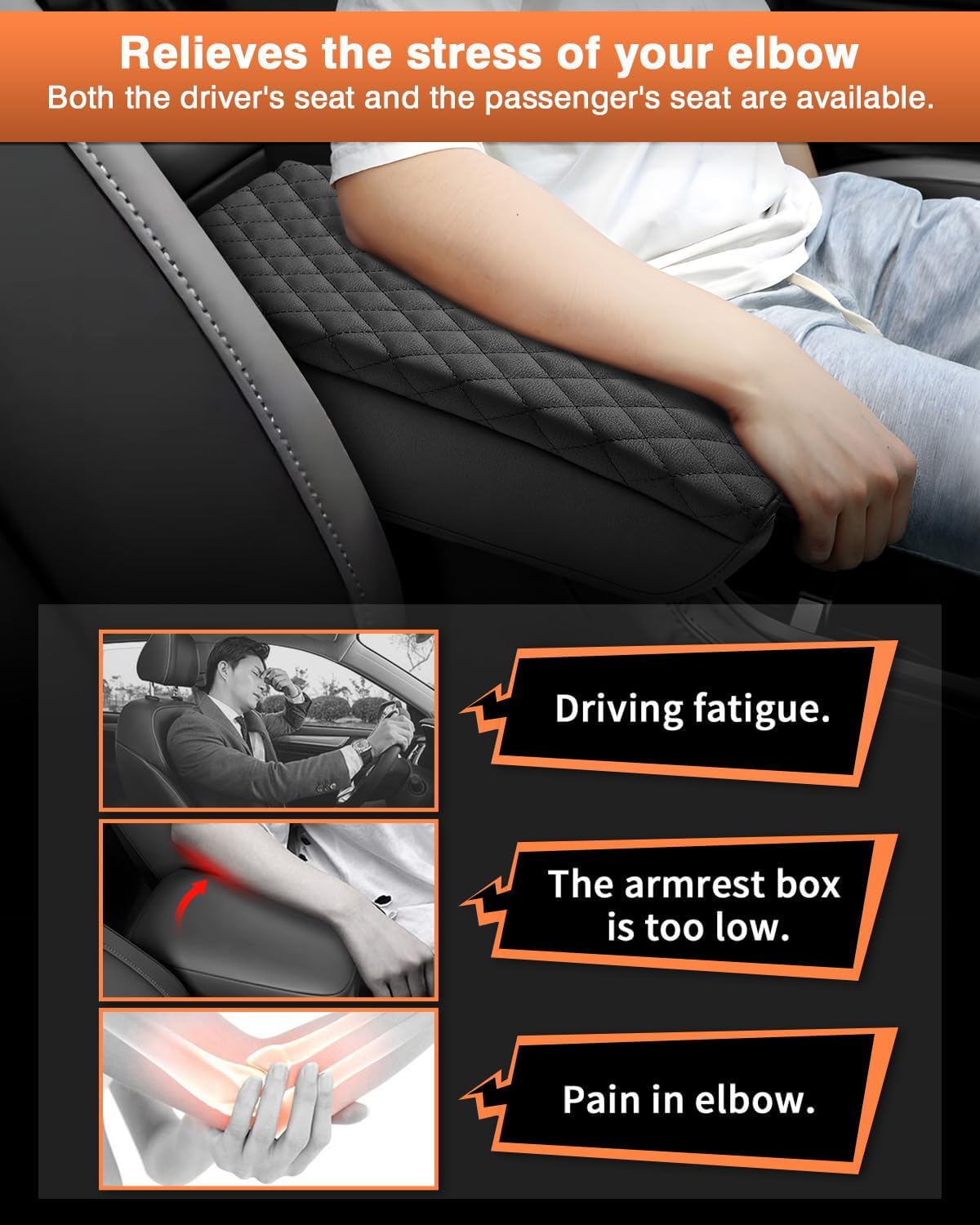 Shademax Subaru Crosstrek/Impreza Center Console Cover, Armrest Cover Cushion Pad for Subaru Crosstrek 2018-2023/Impreza 2017-2023 Accessories, Crosstrek Armrest Seat Box Cover Protector Black