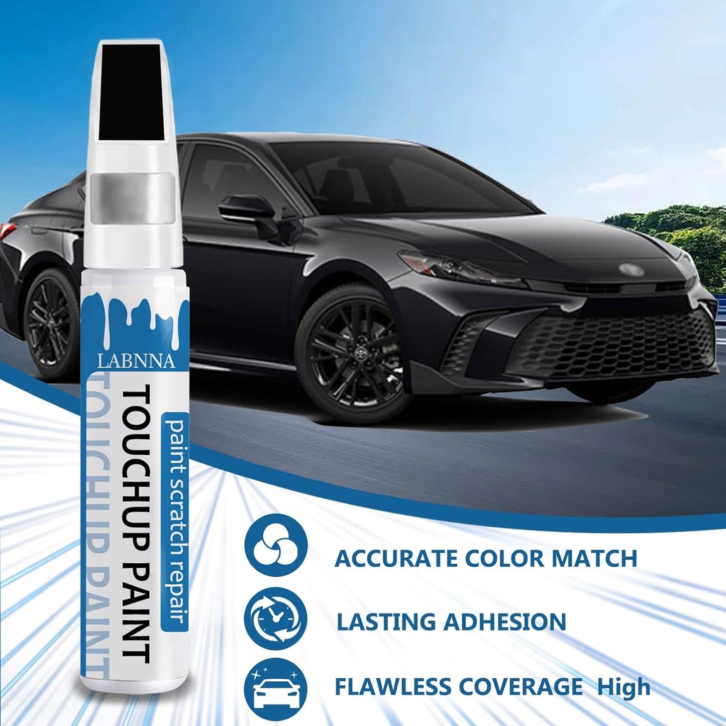 Dark Graphite (A90) Touch Up Paint for BMW-Exact Match 2 in 1 touchup Paint Pen for Chips and Nicks Repair Car Paint Scratch Repair Kit