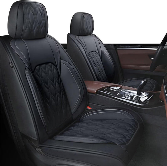 2 Front Car Seat Cover Fit for Toyota Camry 2012-2025 Faux Leather for Camry Seat Covers Waterproof Auto Seat Cushion Protector Compatible Airbag (2 Seats,Black)