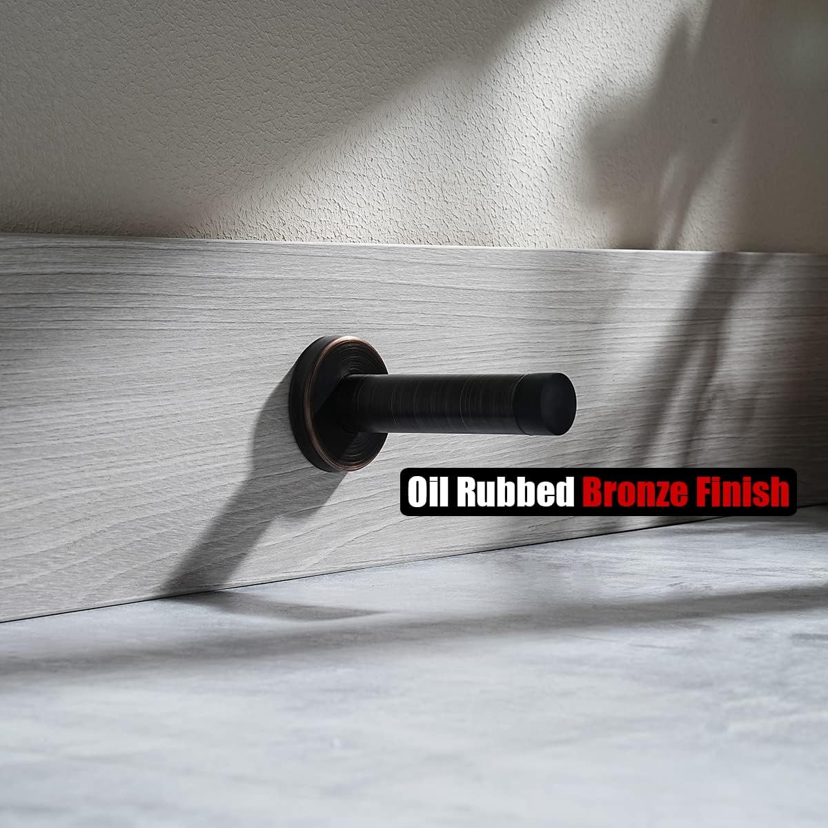 JQK Door Stopper Oil Rubbed Bronze, 304 Stainless Steel Thicken 1mm Sound Dampening Door Stop Bumper Wall Protetor, ORB, DSB5-ORB