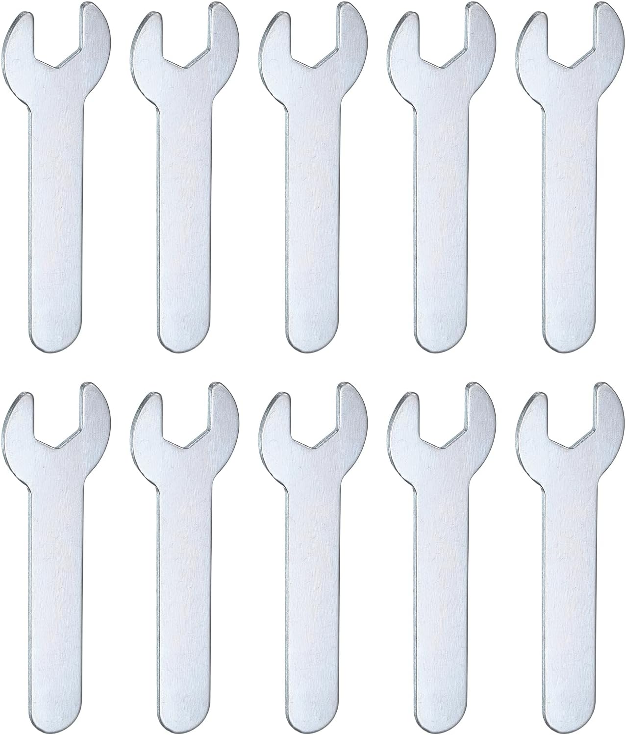 HARFINGTON 10pcs Small Wrench 10x70x1.5mm Metric U-Shaped Single Open Ended Spanner Super Thin Flat Head Galvanizing Wrench for Automotive Repair Furniture Assembly
