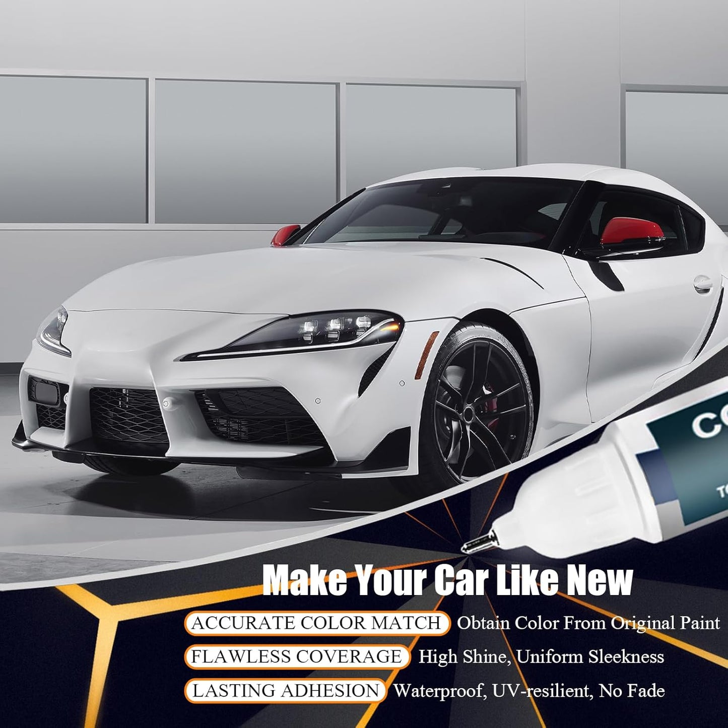 1D4 Pewter Metallic Touch Up Paint for Toyota, Car Paint Pen Scratch Repair Two-In-One Touch Up Paint, Premium Car Scratch Remover for Deep Scratches