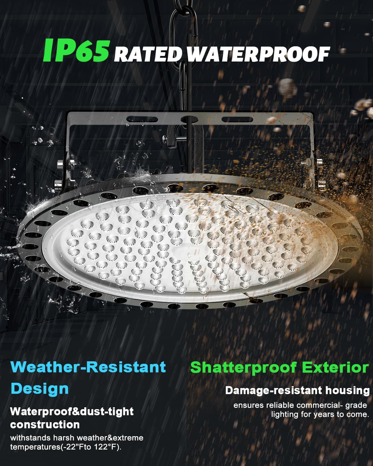 Viugreum High Bay LED Shop Lights, 500W UFO LED High Bay Light 50,000LM 120V LED High Bay Lights 5000K Daylight, Alternative to 2000W MH/HPS for Garage Workshop Barn Factory Warehouse - 10 Pack