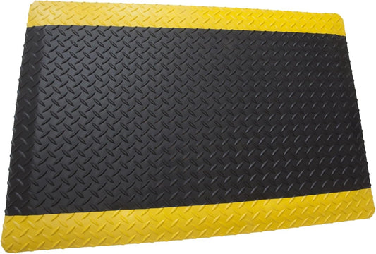 Rhino Mats, American Classic Diamond Anti-Fatigue Mats, Industrial Ergonomic Comfort Standing Mat for Work, Home, Garage, Office, Kitchen or Anywhere (Black/Yellow 9/16" Thick, 3 FT. x 23 FT.)
