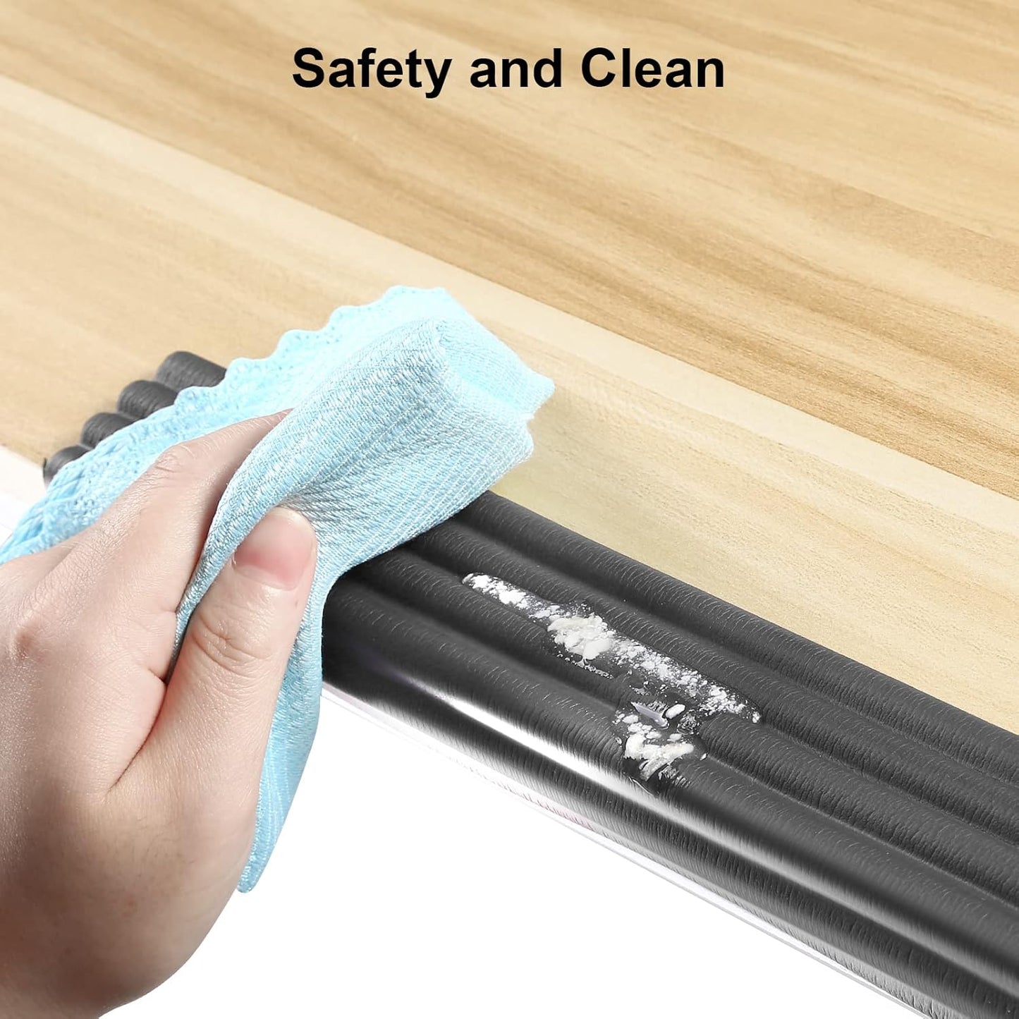 Baby Proofing Edge Corner Protector, 16.4 ft Edge Guards Padding with 3M Adhesive, Extra-Wide Soft NBR Rubber Foam Padding, Furniture,Sharp Edge Safety Corner Edge Bumper Guard-Black