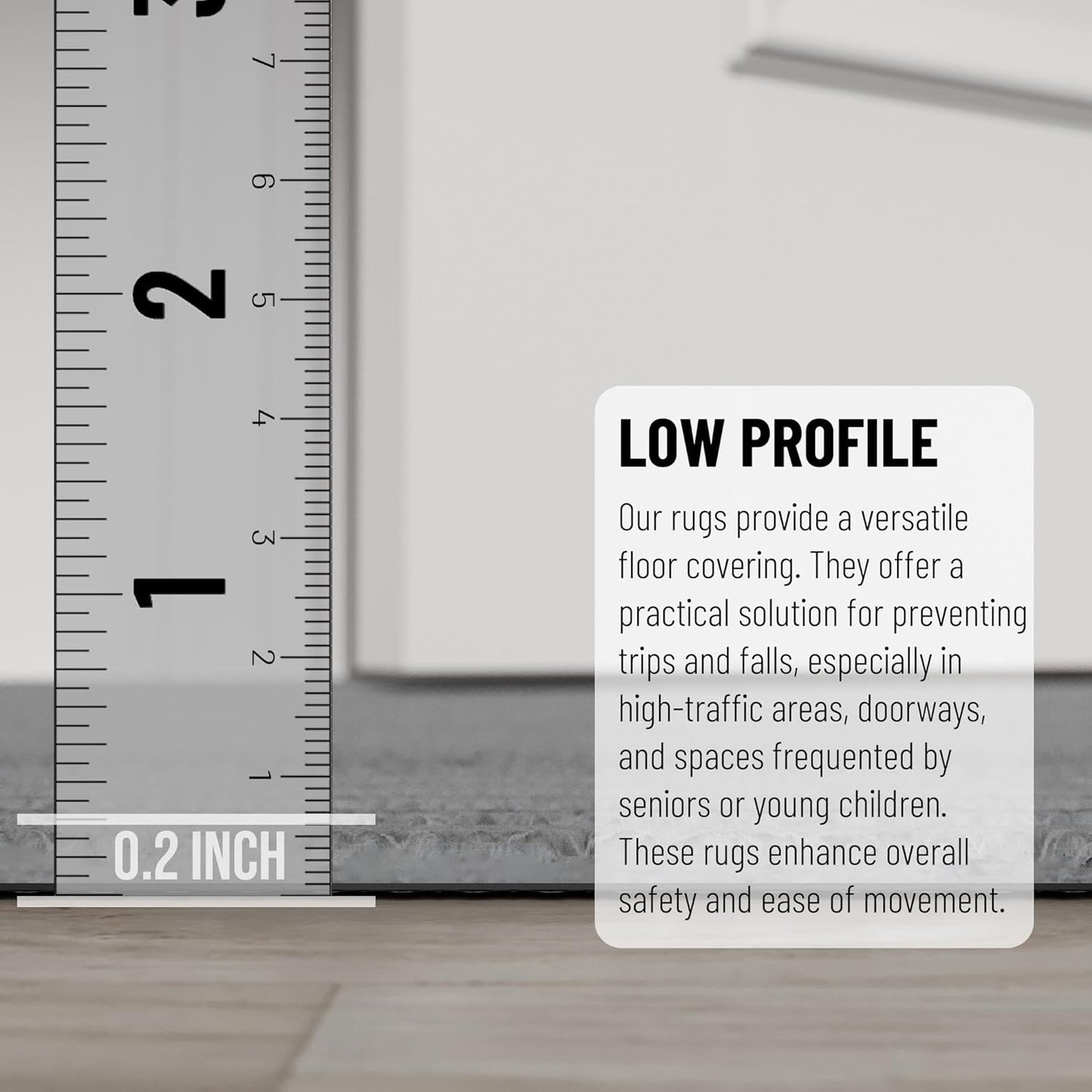 Ottomanson 3'11" x 7' Mud Mat Area Rug Scraper Carpet - Non-Slip, Dirt Trapping for Indoor & Outdoor Use - Ideal for Entryway, Garage, Kitchen, Patio & High-Traffic Areas, Gray