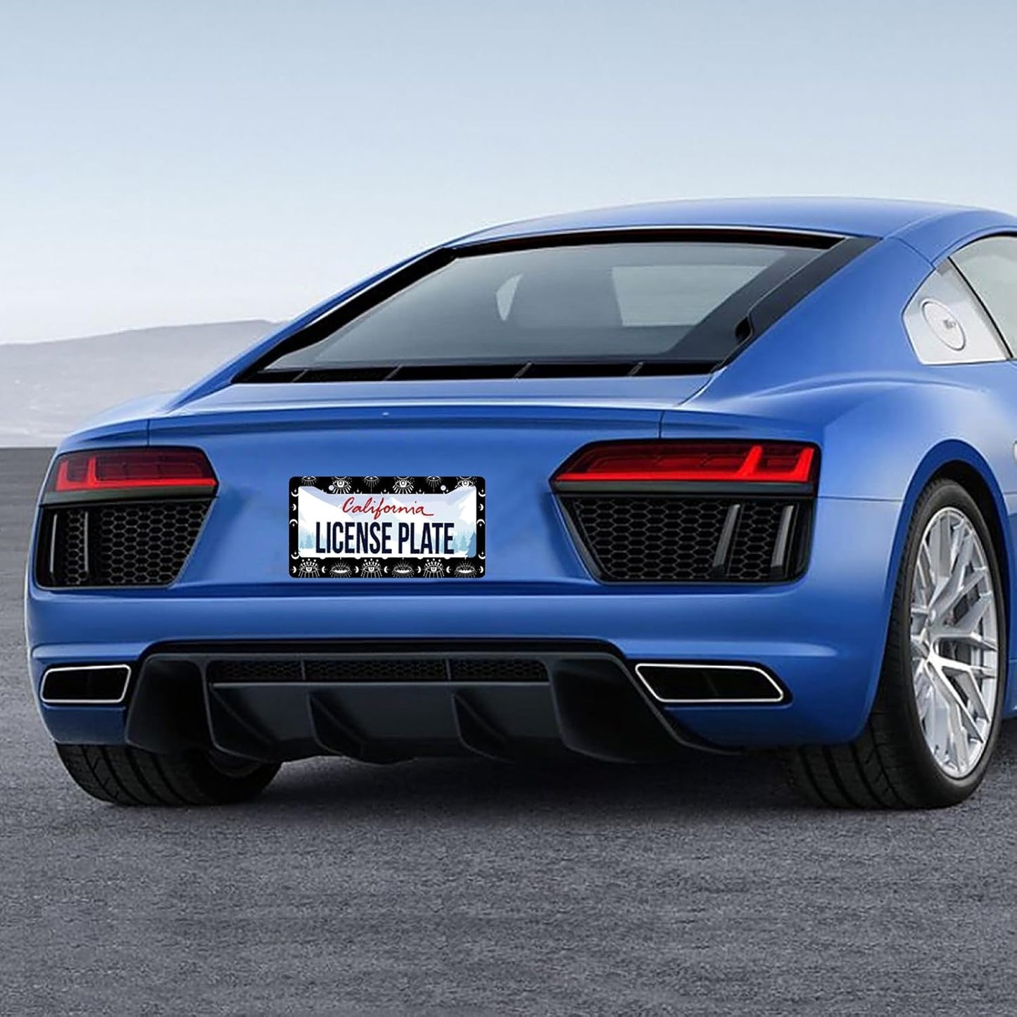 Evil Eye License Plate Frame Psychedelic Eye License Plate Stainless Steel Funny License Plate Holder Colorful Car Accessory Car Decoration 12.3" x 6.3" Fits Standard Vehicles Size