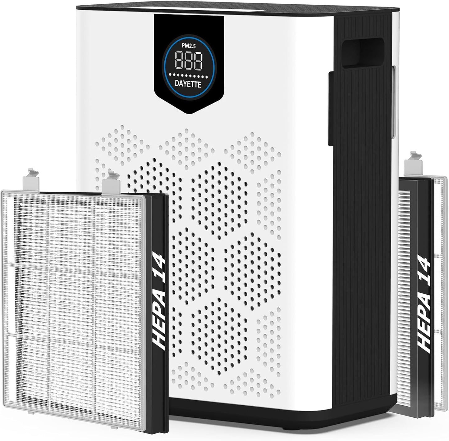 Air Purifiers for Home up to 3000 Sq Ft with Washable Filters, 2x H14 True HEPA Filter, 2xSpeed Fan with Turbo Mode, CADR 400m³/h Remove Pet Hair Odor, 22dB Sleep Mode for Bedroom, Large Room,Office