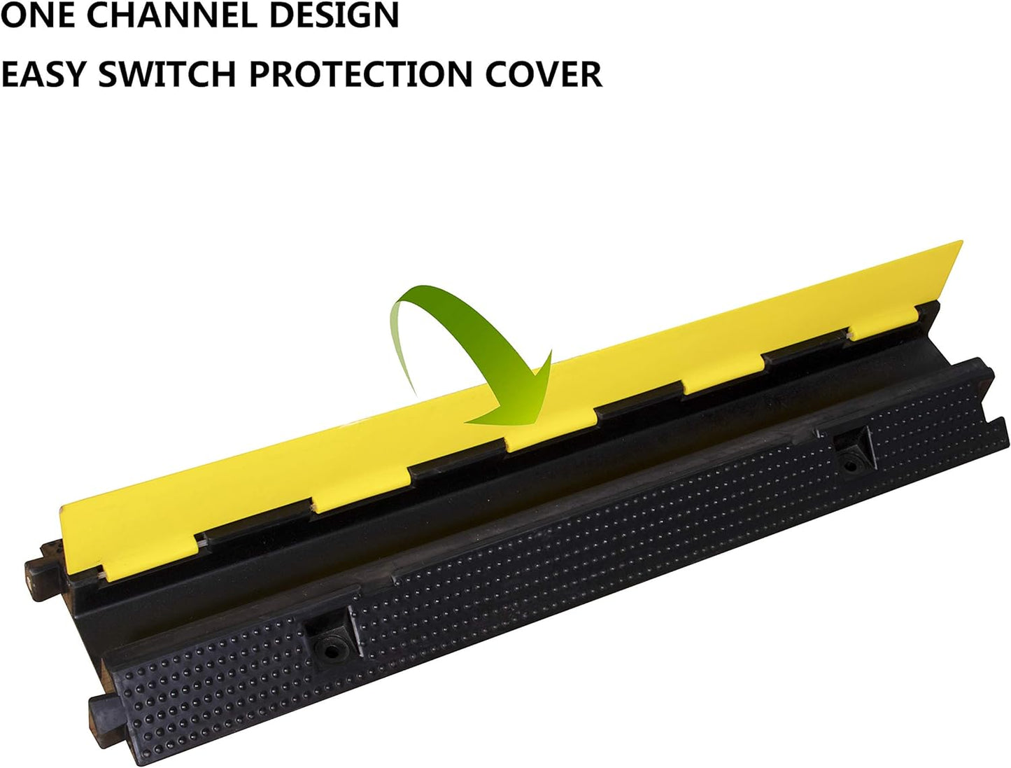 3 Pack Rubber Cable Ramp Hose Cable Protector Ramp 1 Channel 22000Lbs Load Capacity Traffic Speed Bump Wires Power Lines Extension Cord Cover for Indoor Outdoor