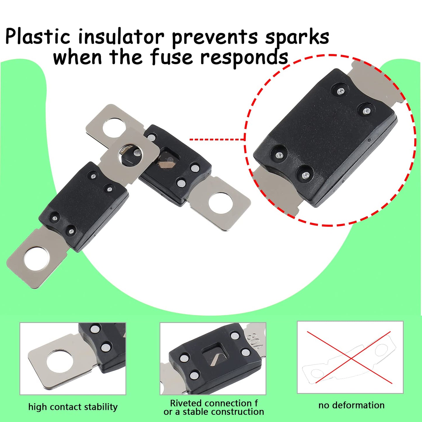 150A MEGA High Current Fuse - 150 Amp Bolt-on Fuse for Cars, Trucks, Construction Vehicles, Buses, Caravans (2 Pcs)