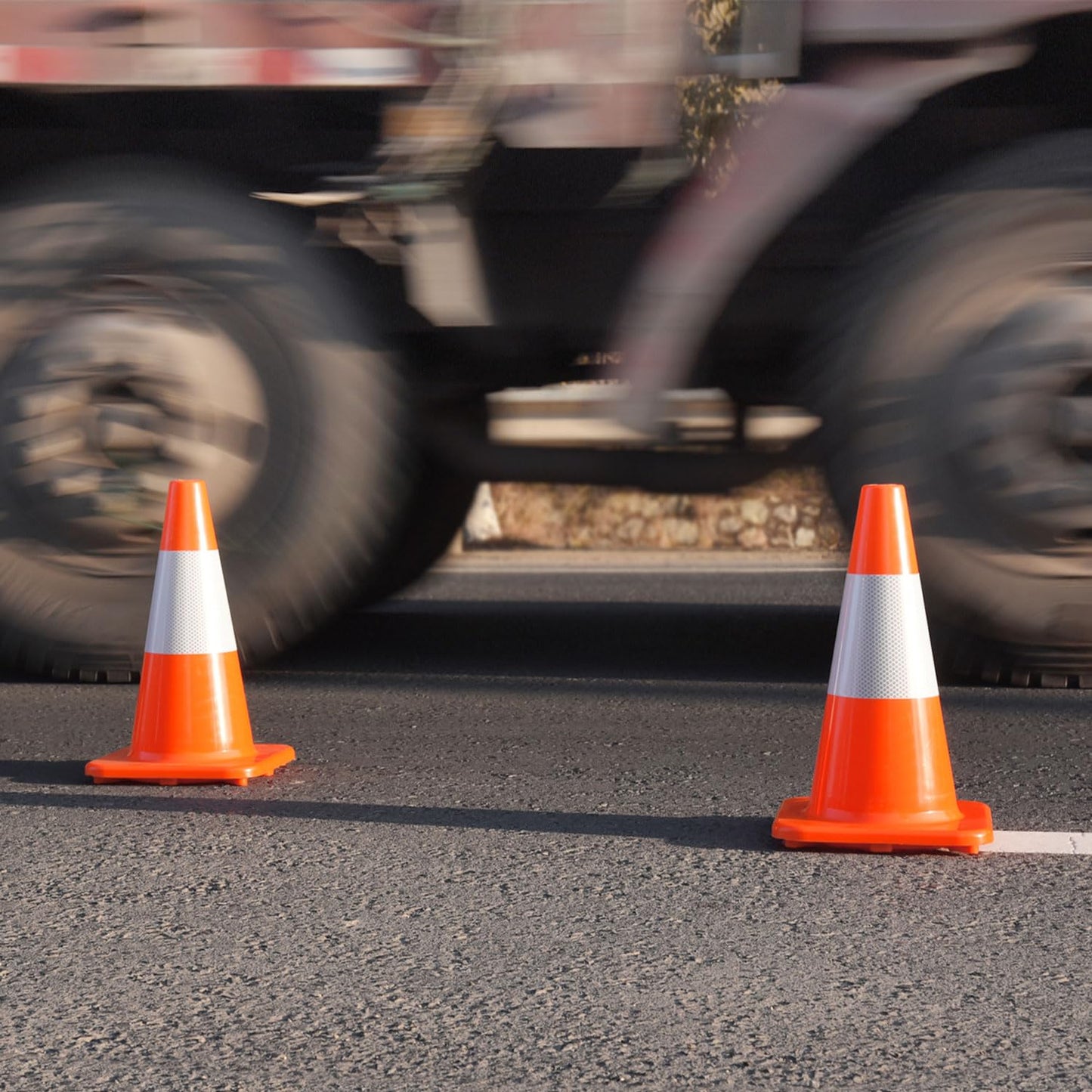 Overall Fluorescent Orange Red Integrated Traffic Cones, Road Cones for Parking Lot, Sport & Driving Training, Road Safety, Construction Events (18" Cone-8Pack)
