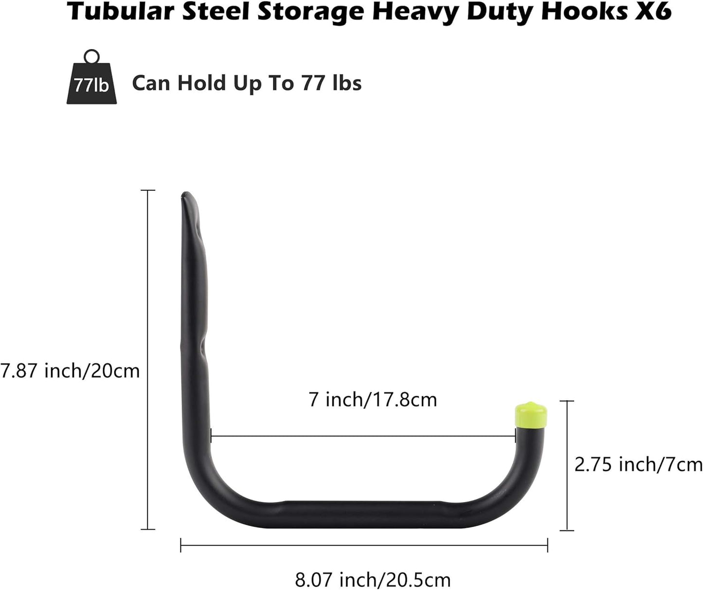 Intpro Garage Organization Hooks Heavy Duty Garage Storage Utility Wall Hooks Garden Tool Wall Hanger for Ladder Bike Shelf Hose Power Tool 6 Pack