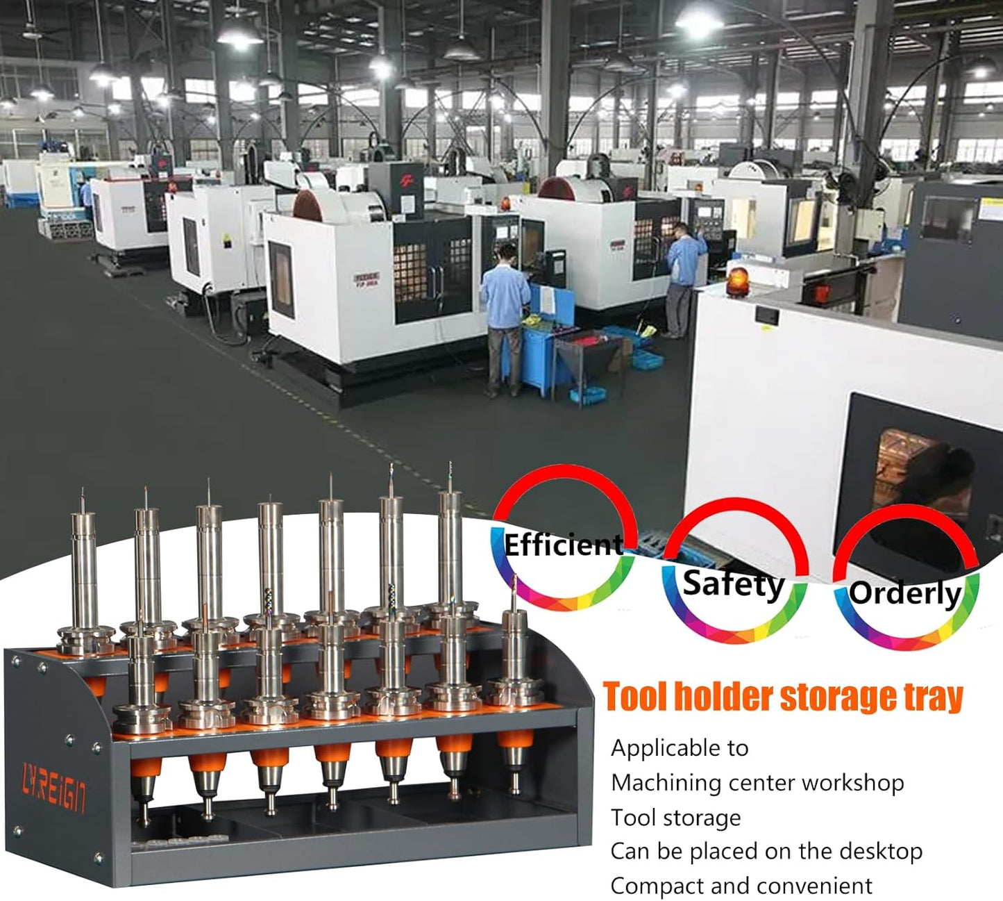 BT50 CNC Tool Rack, CAT50 CNC Tool Storage Rack Placed on The Desktop, Small CNC Tool Cabinet, CNC Tools Cart for Workshop Storehouse Airplane Car Furniture Make