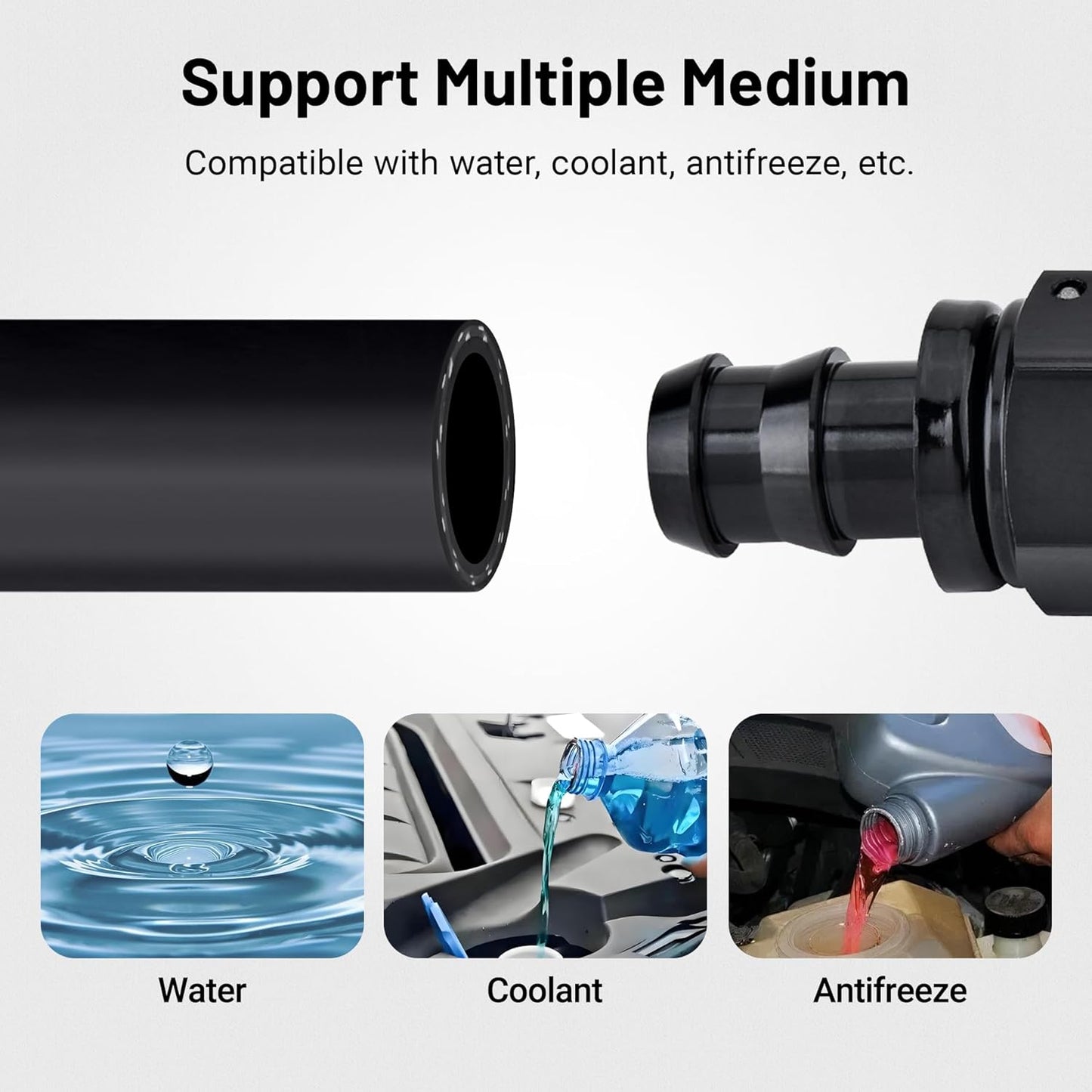 EVIL ENERGY 1/2" Heater Hose Coolant Radiator Straight 100PSI SAE 20R3 25FT Black