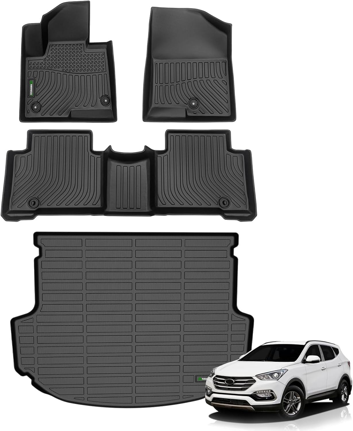 ANBINGO®Floor Mats Fit for Hyundai Santa Fe Sport 2013-2018 (Only 5 Seater) All Weather Car Mats Rug for Hyundai Santa Fe Sport TPE Rug Mat for Santa Fe Sport Rubber Trunk Liner for Santa Fe Sport