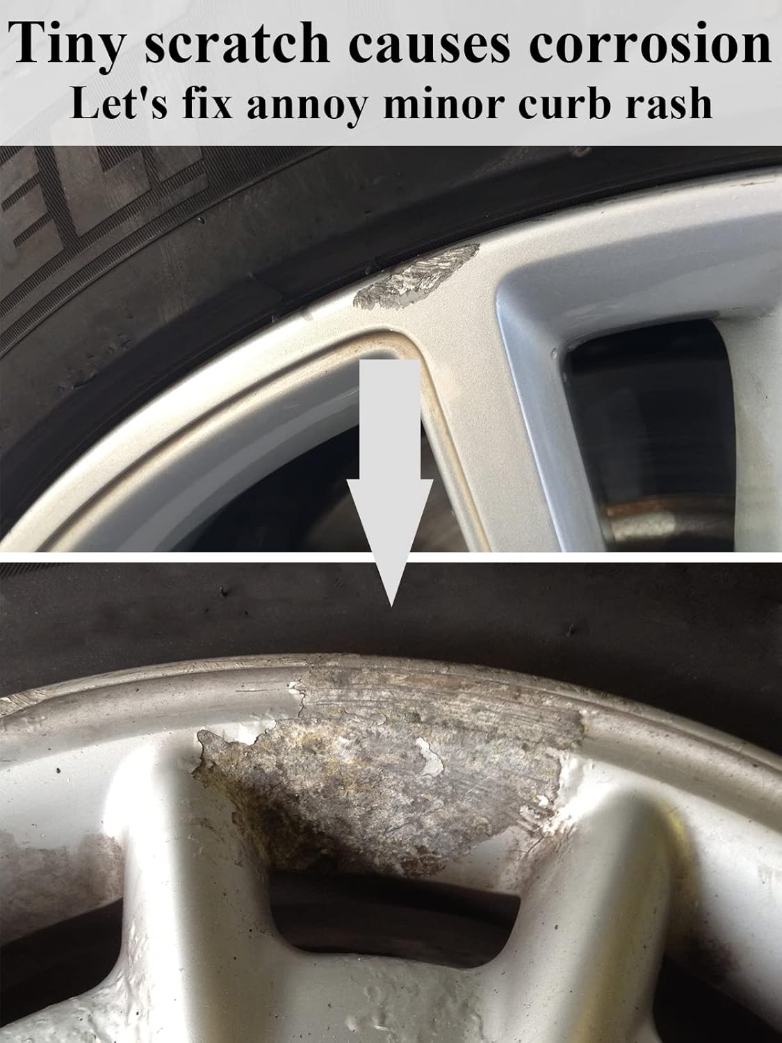 SYOAUTO Silver Rim Touch Up Paint Rim Scratch Repair Pen Wheel Touch Up Paint Car Rim Paint Pen Universal Color Silver Wheel Paint (Silver)