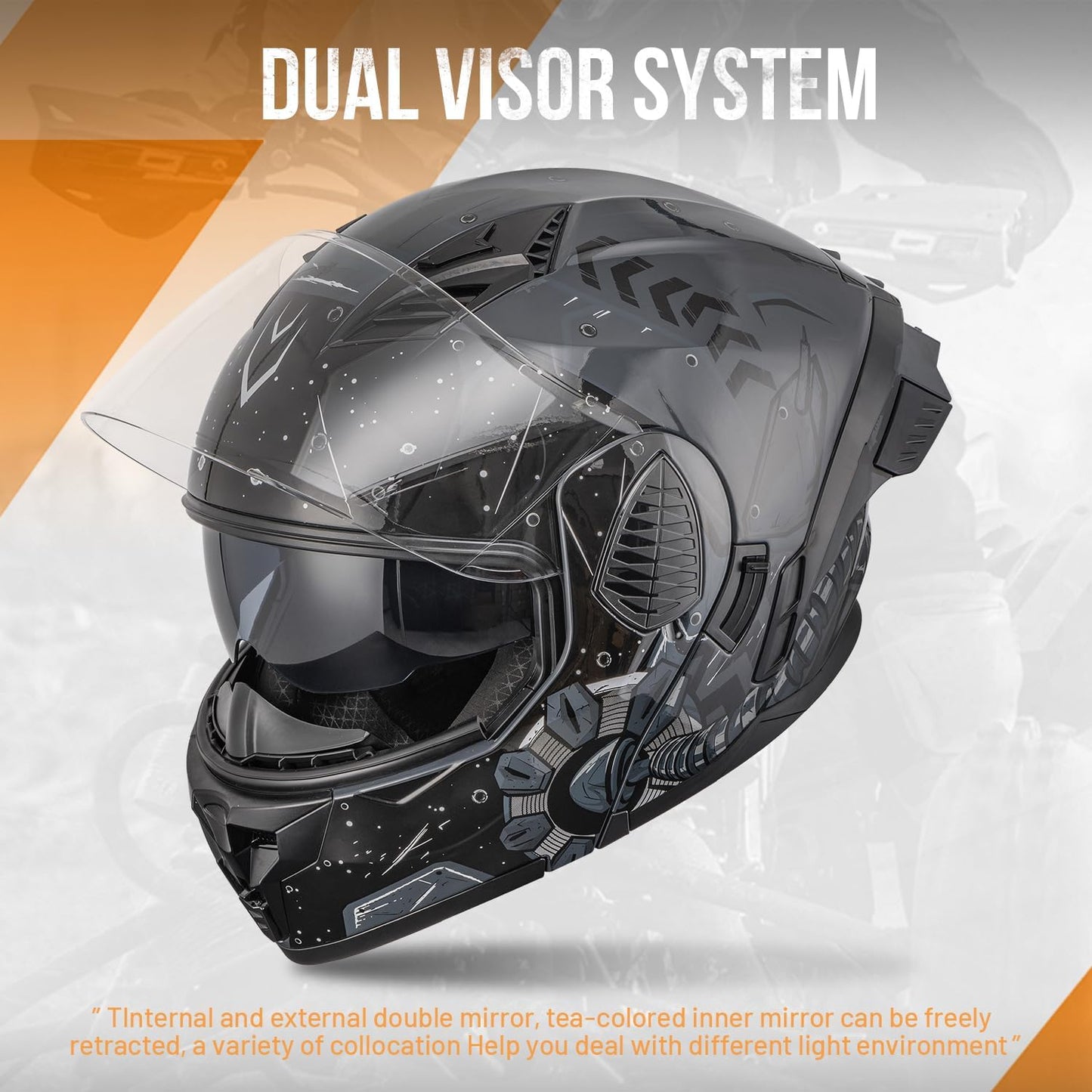 Modular Motorcycle Helmets Full Face Flip up Street Bike Motorcycle Helmet for Unisex Adult Model-167