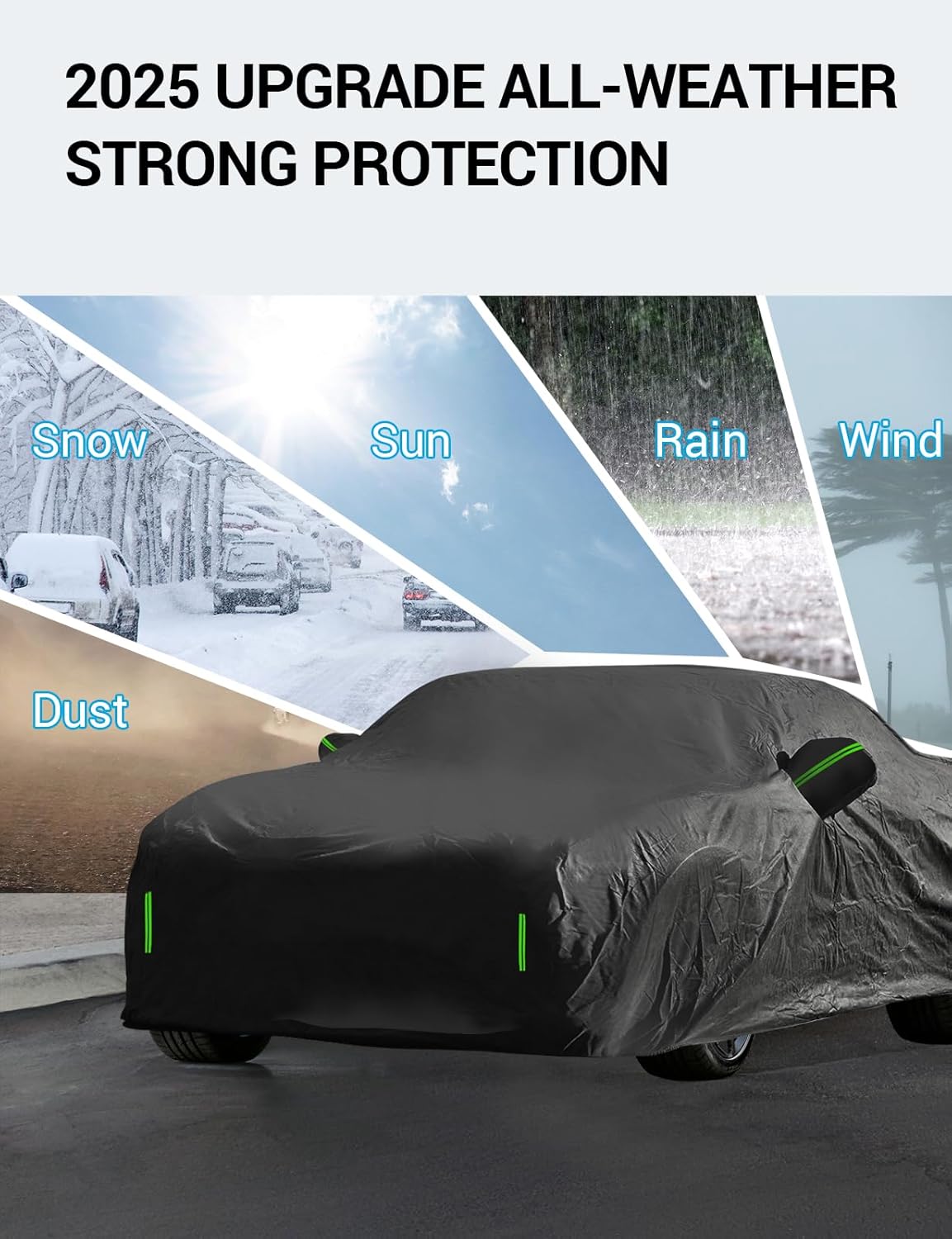 Proadsy 2025 Upgrade Car Cover Custom Fit for 2020-2025 Hyundai Sonata, Waterproof All Weather for Automobiles, Full Exterior Cover Rain Snow Sun Protector Indoor Outdoor Car Cover