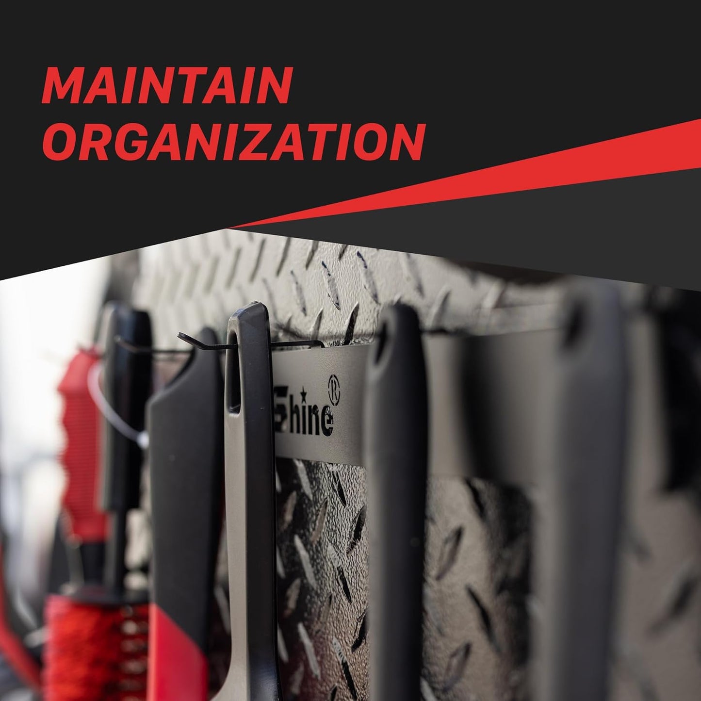 Maxshine Universal Detailing Brush Hanger - 6 Organizer Hooks, Lightweight Wall-Mounted Design for Auto Detailing Supplies, Ideal for Garage & Mobile Use (No Logo, 1, Count)