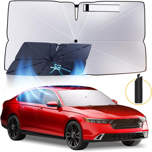 Windshield Sun Shade Umbrella: for Honda Accord 2022 2023 2024 2025 - Front Car Window Shades - Foldable 11th-Generation-Accord Sunshades Block UV Keep Cool